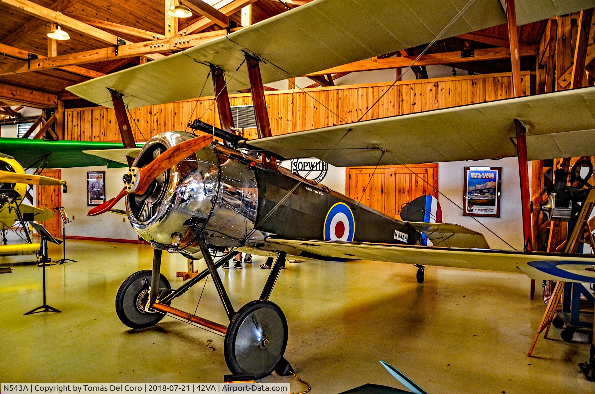 N543A, 1991 Sopwith Triplane Replica C/N 6, N543A Wille Charles D 1991 Sopwith Triplane Replica C/N 6 -  Military Aviation Museum
Virginia Beach Airport (42VA)
Photo: TDelCoro
July 21, 2018
