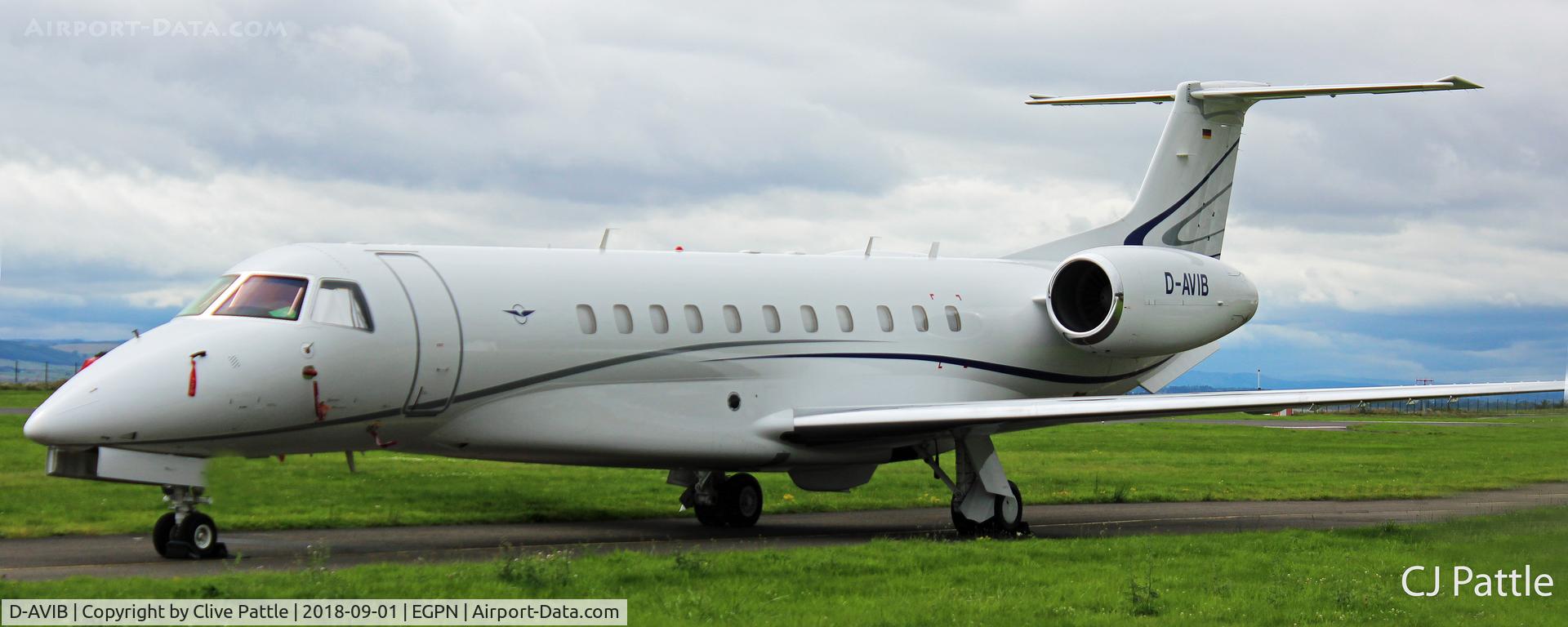 D-AVIB, 2009 Embraer EMB-135BJ Legacy C/N 14501109, Parked on the 'Alpha' taxiway at Dundee