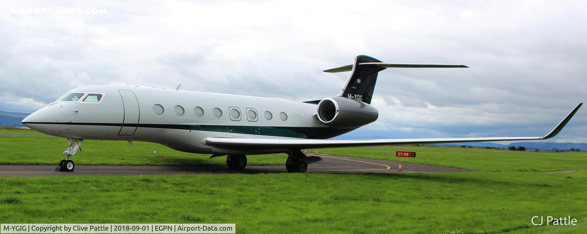 M-YGIG, 2017 Gulfstream G-VI (G650ER) C/N 6305, Parked on the 'Alpha' Taxiway at Dundee