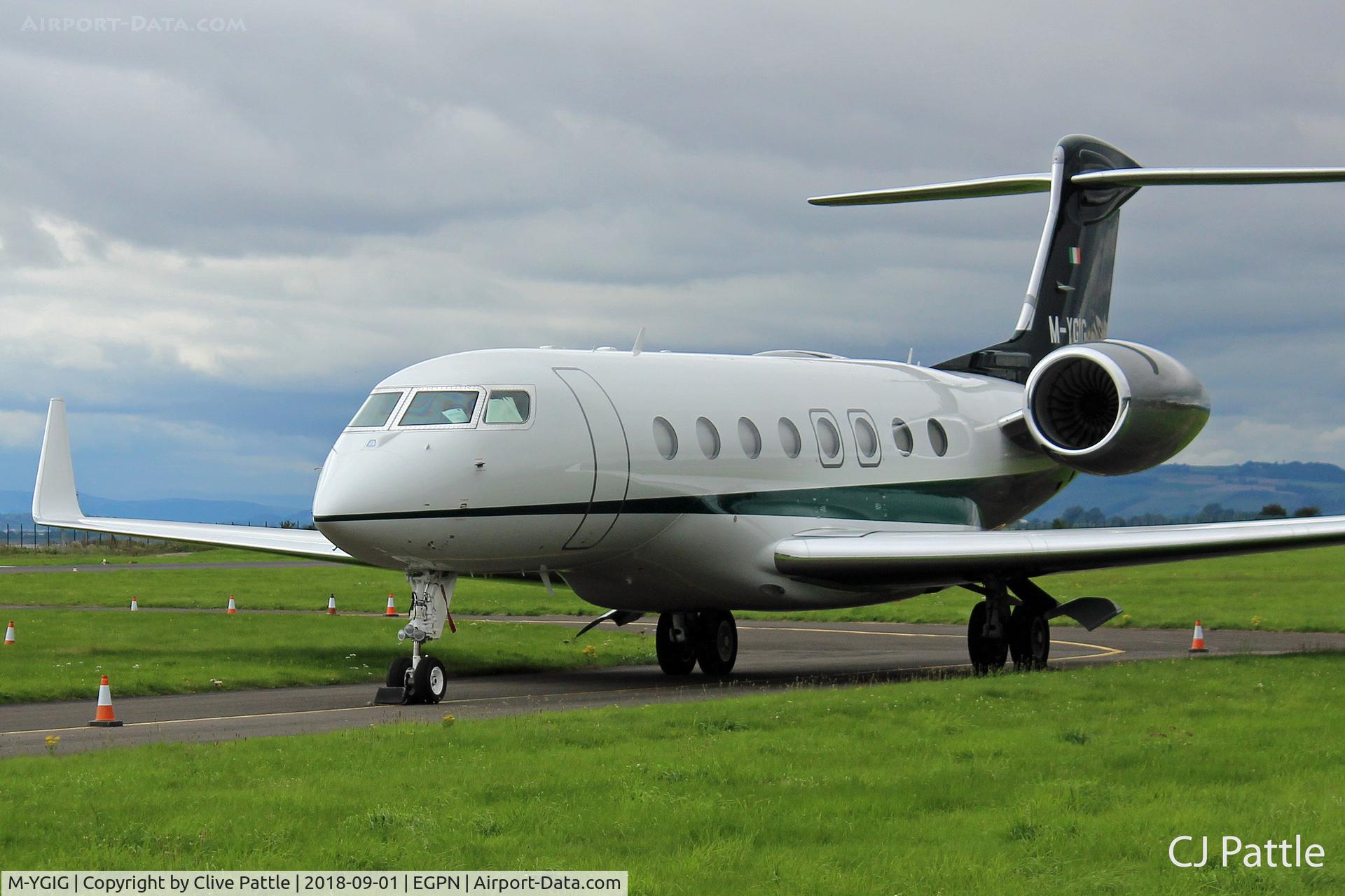 M-YGIG, 2017 Gulfstream G-VI (G650ER) C/N 6305, Parked on the 'Alpha' Taxiway at Dundee