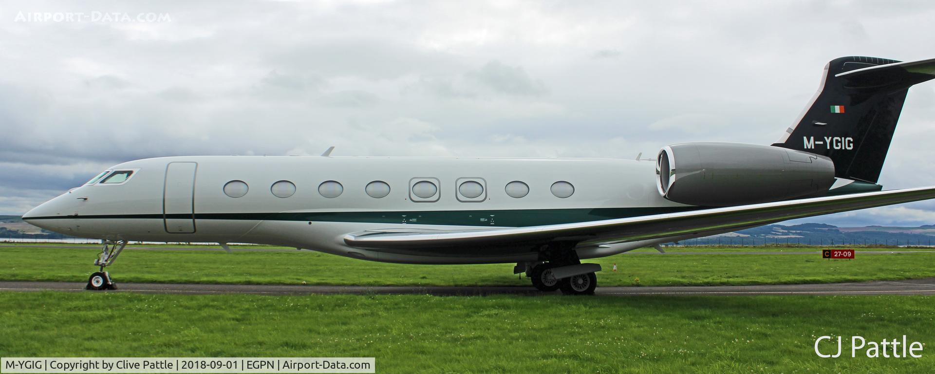 M-YGIG, 2017 Gulfstream G-VI (G650ER) C/N 6305, Parked on the 'Alpha' taxiway at Dundee