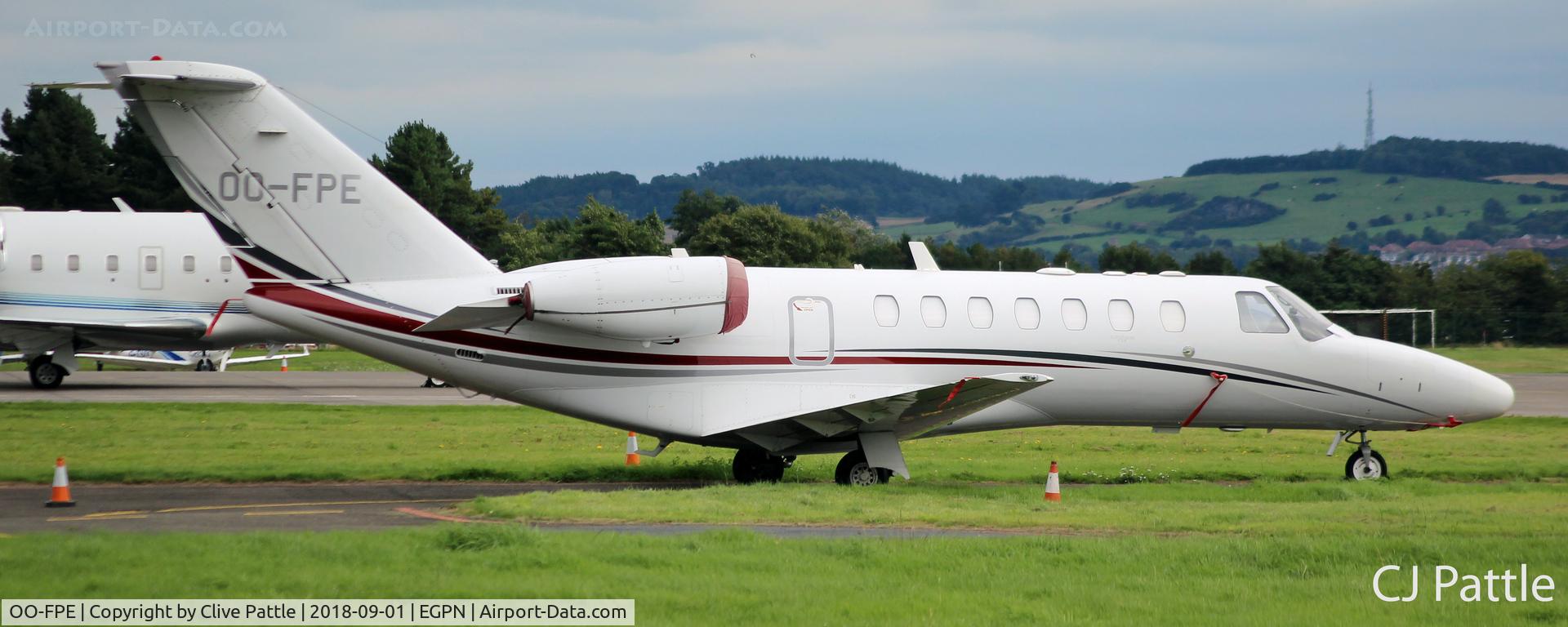 OO-FPE, 2007 Cessna 525B CitationJet CJ3 C/N 525B-0158, Parked at Dundee