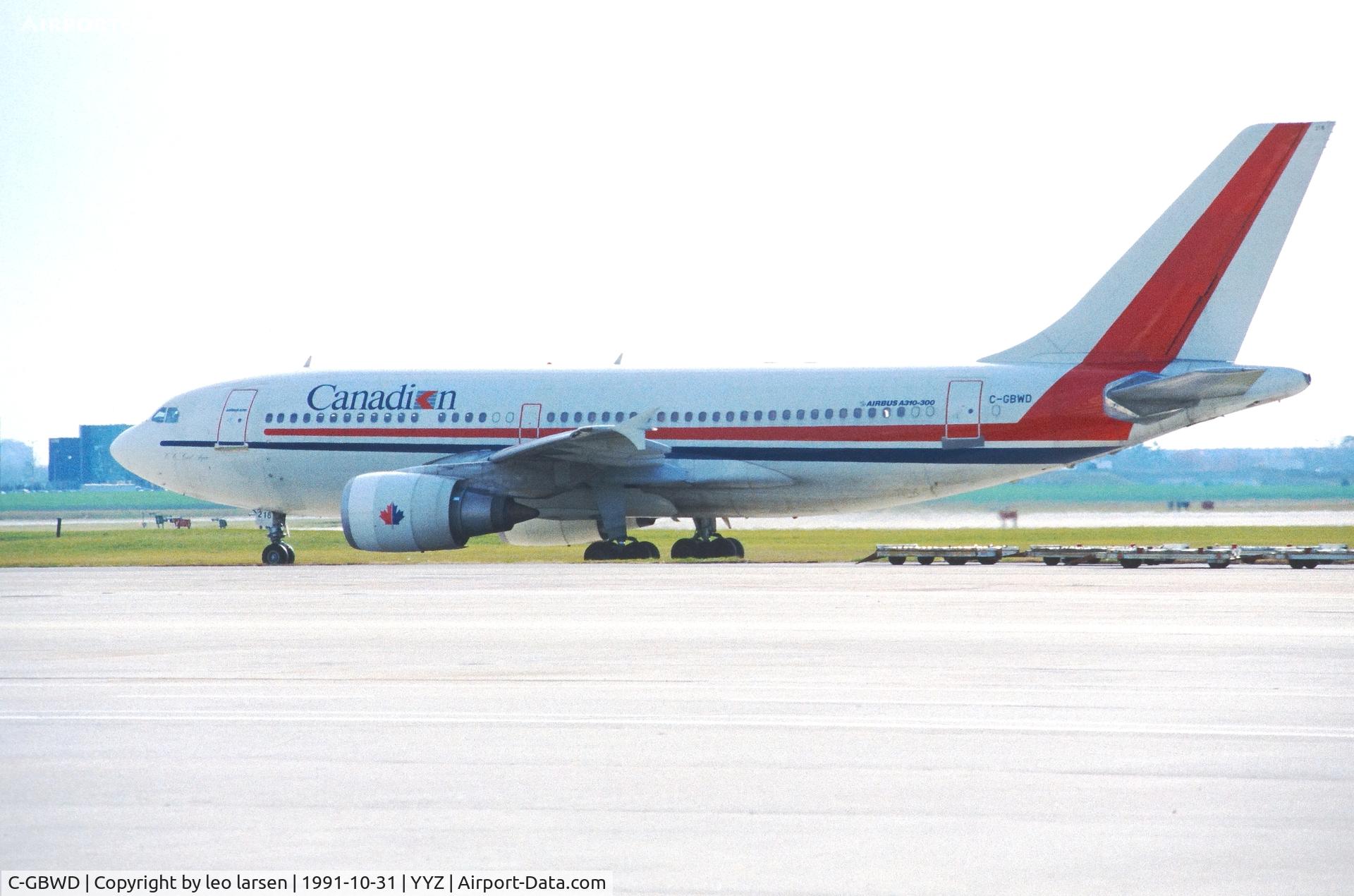 C-GBWD, 1987 Airbus A310-304 C/N 446, Toronto 31.10.1991