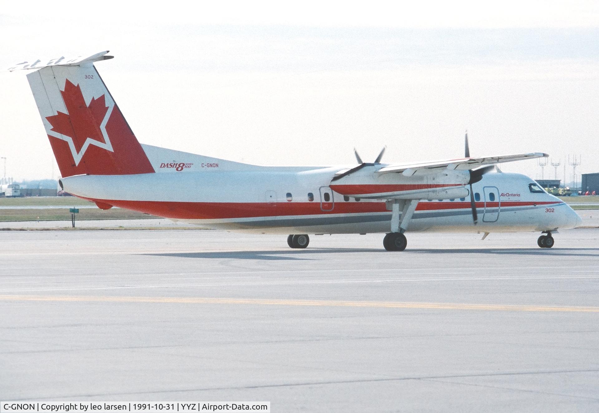 C-GNON, 1989 De Havilland Canada DHC-8-301 Dash 8 C/N 137, Toronto 31.10.1991