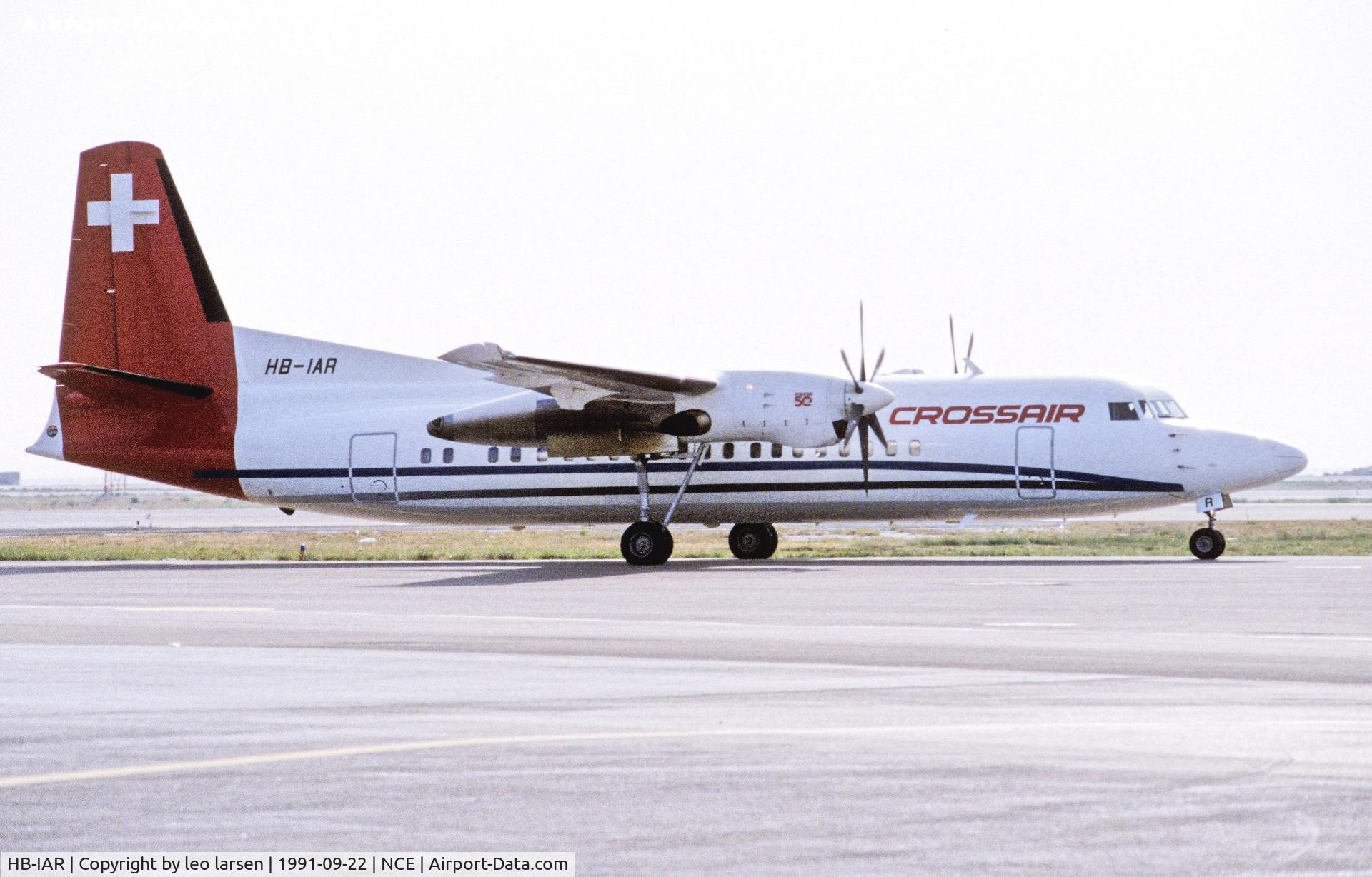 HB-IAR, 1991 Fokker 50 C/N 20210, Nice 22.9.1991