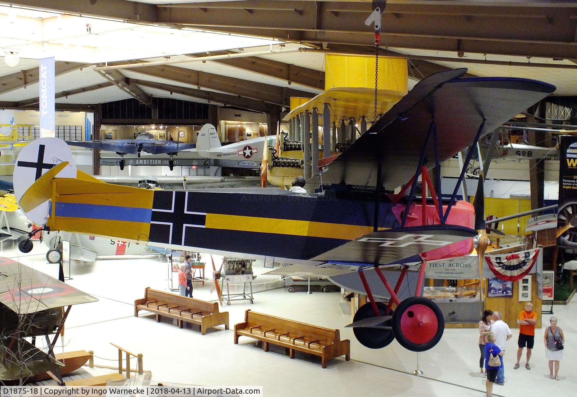 D1875-18, 1918 Fokker D-VII C/N Not found D1875-18, Fokker D VII at the NMNA, Pensacola