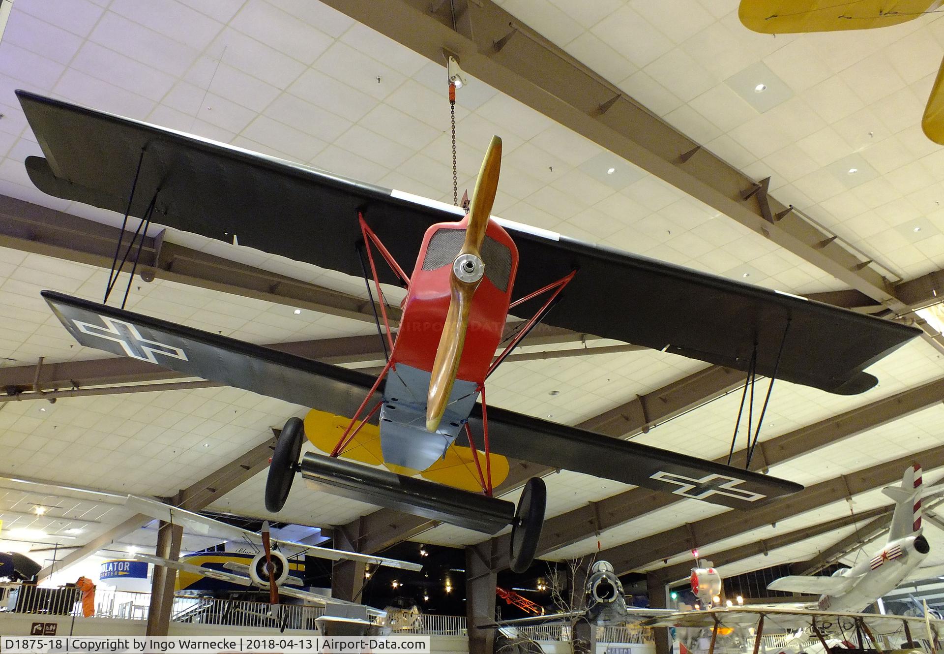 D1875-18, 1918 Fokker D-VII C/N Not found D1875-18, Fokker D VII at the NMNA, Pensacola