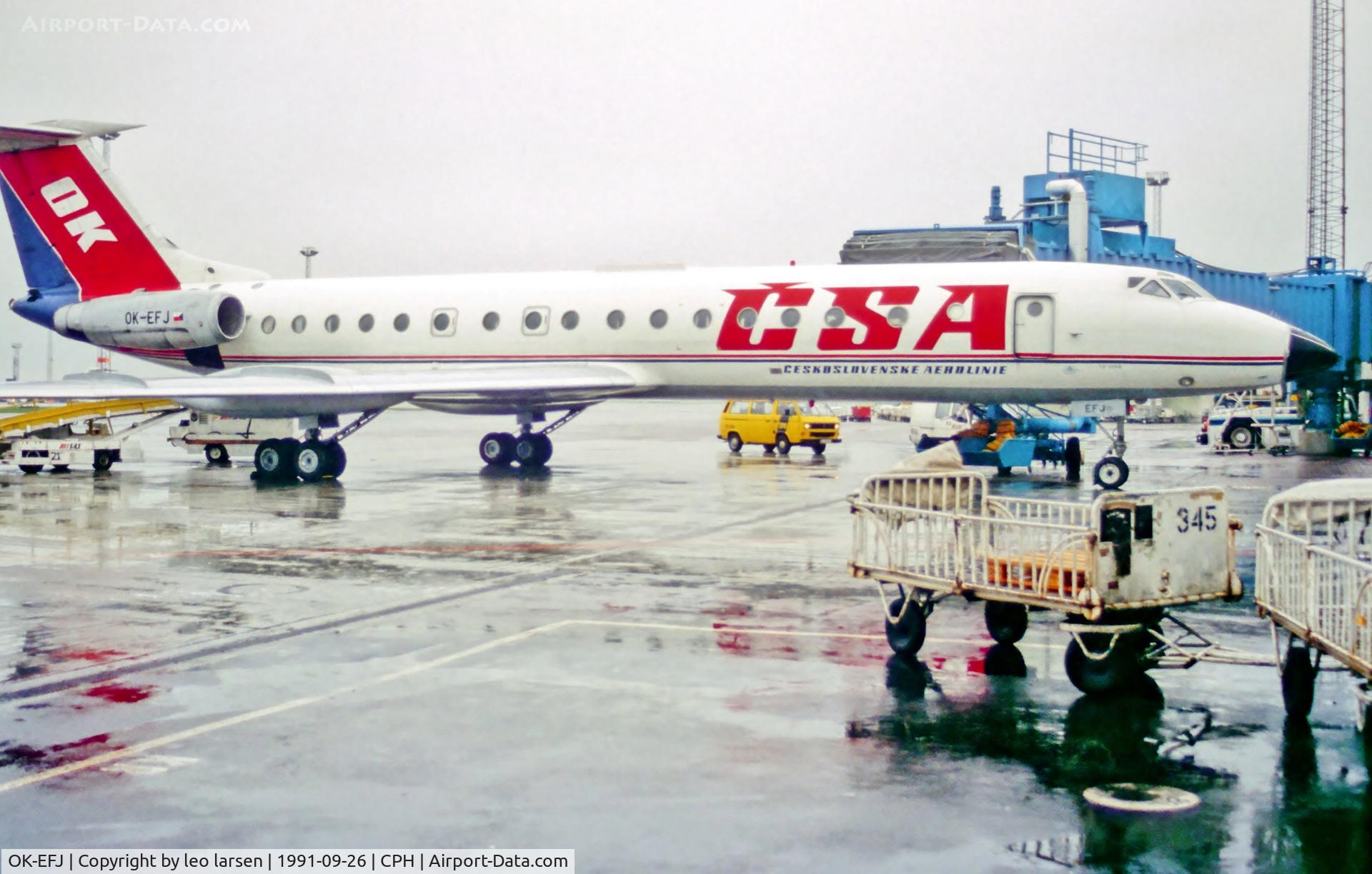 OK-EFJ, 1974 Tupolev Tu-134A C/N 4323128, Copenhagen 26.9.1991