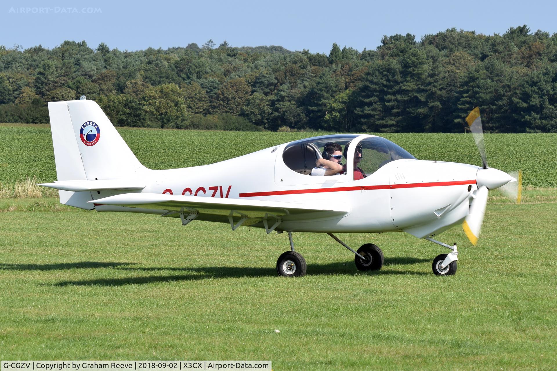 G-CGZV, 2012 Europa XS Tri-Gear C/N PFA 247-13563, Just landed at Northrepps.