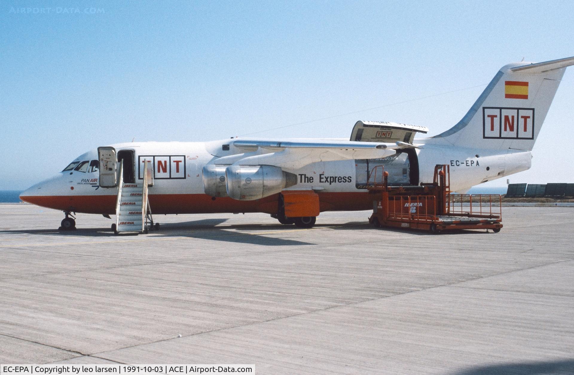 EC-EPA, 1987 British Aerospace BAe.146-200QT Quiet Trader C/N E2089, ACE  Lanzarote 3.10.1991