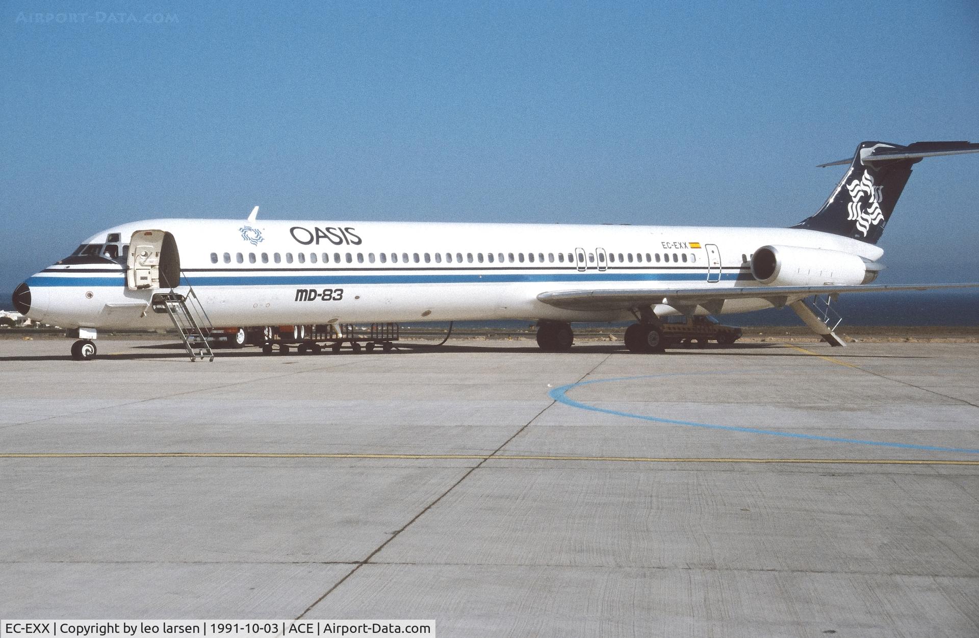 EC-EXX, 1986 McDonnell Douglas MD-83 (DC-9-83) C/N 49398, Lanzarote 3.10.1991