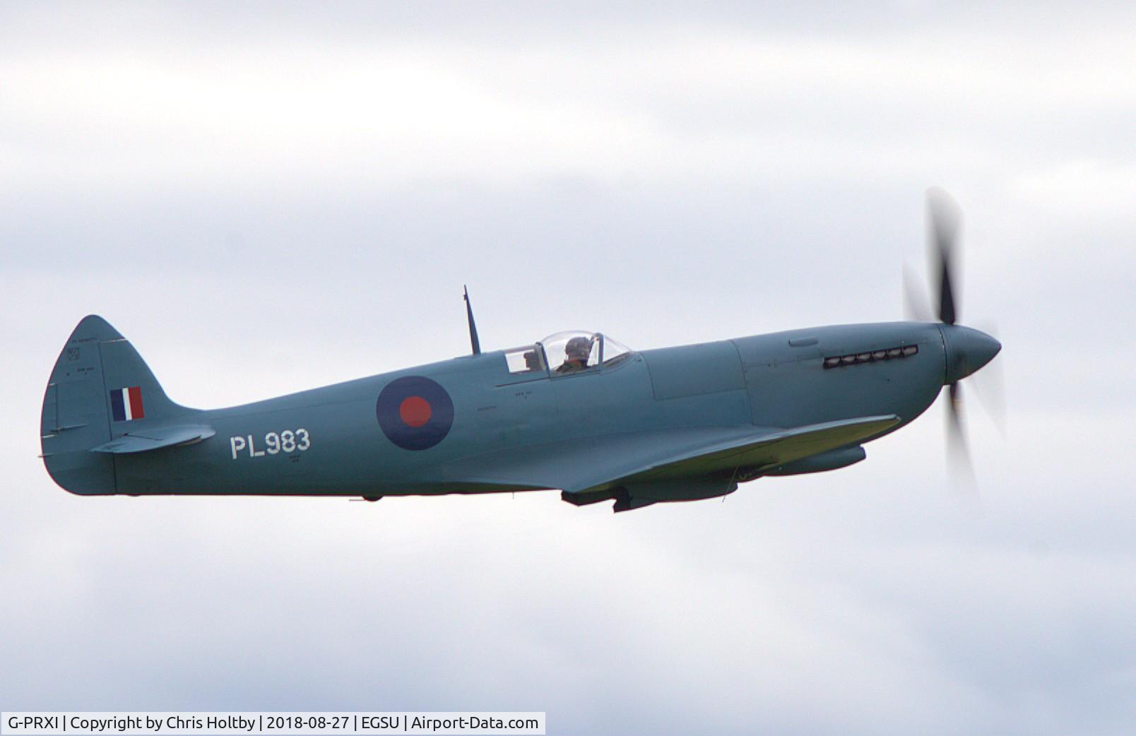 G-PRXI, 1944 Supermarine 361 Spitfire PR.XI C/N 6S/583723, Taking off at Duxford after being re-built following a fatal crash in France in 2001.