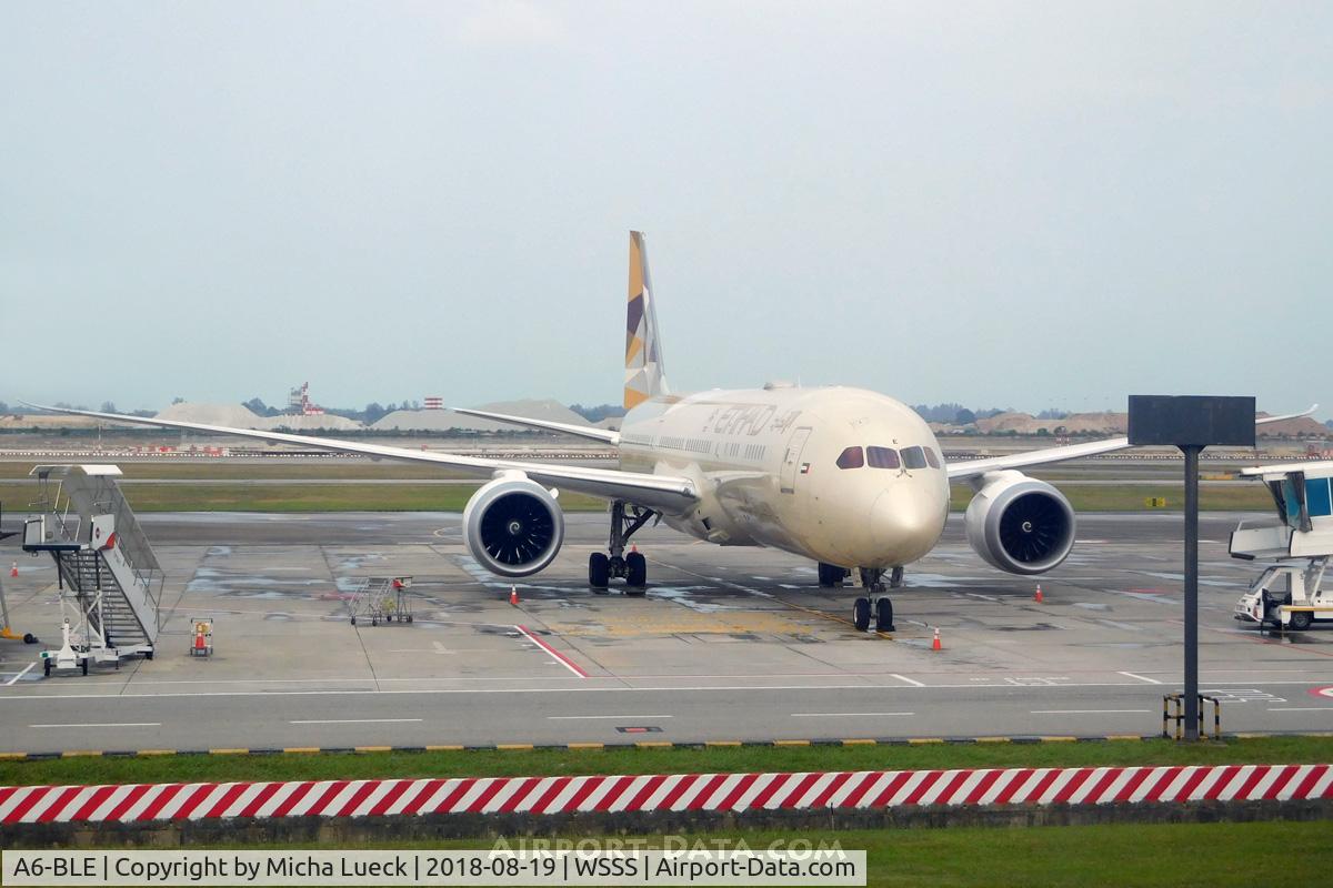 A6-BLE, 2015 Boeing 787-9 Dreamliner C/N 39650, At Changi
