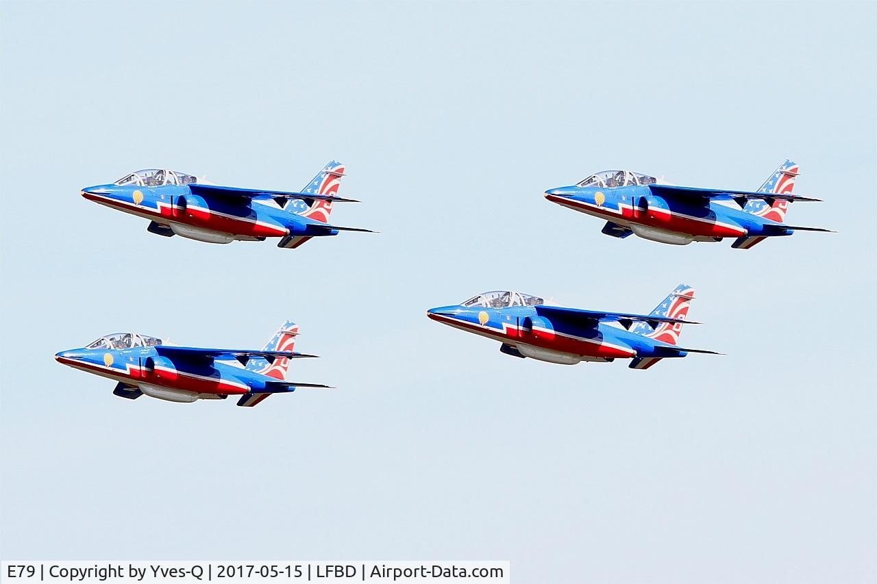 E79, Dassault-Dornier Alpha Jet E C/N E79, Dassault-Dornier Alpha Jet E (F-TENA), Athos 5 of Patrouille de France 2017, Take off rwy 23, Bordeaux-Mérignac Air Base 106 (LFBD-BOD)