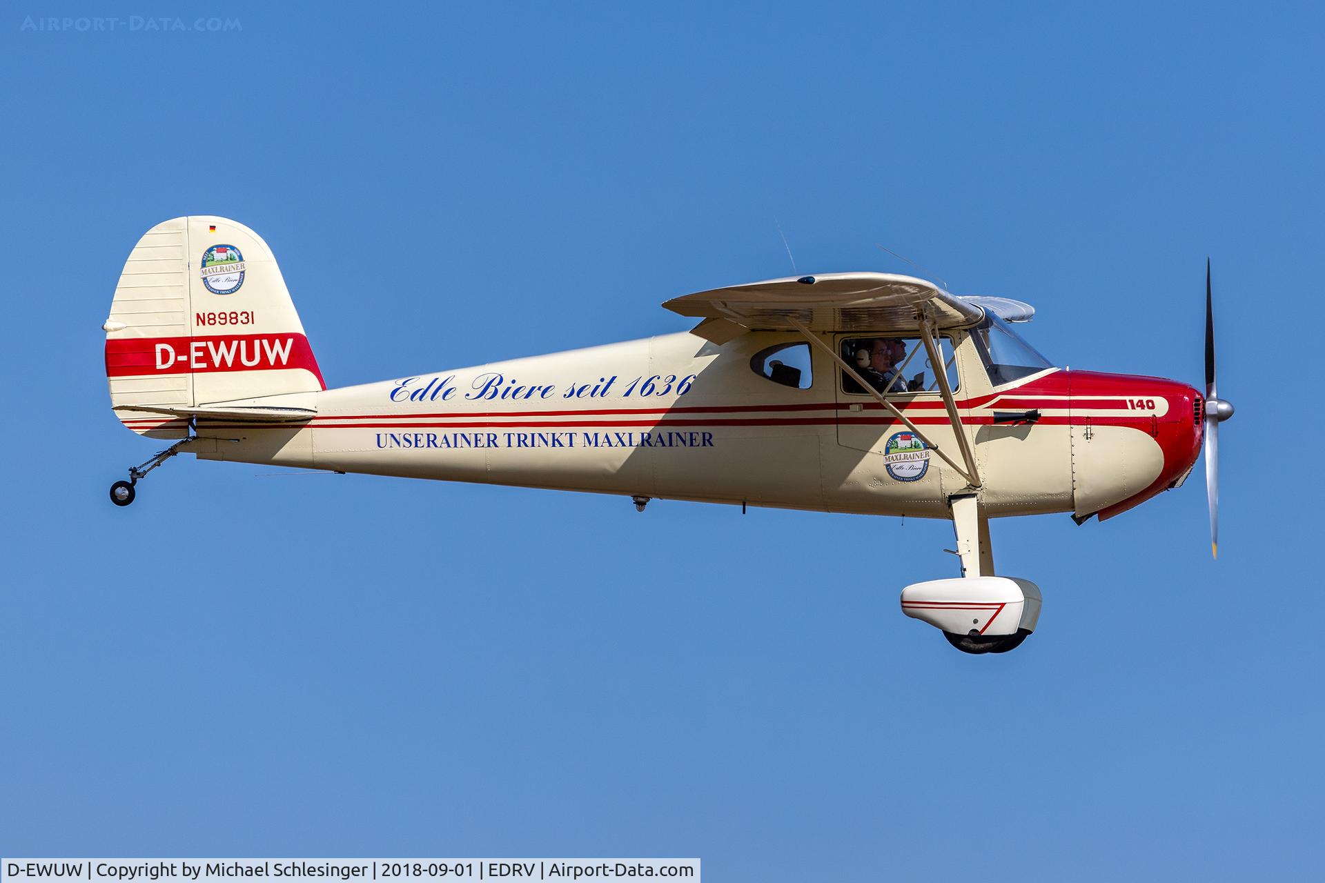 D-EWUW, 1946 Cessna 140 C/N 8880, D-EWUW - Cessna 140 @ Airfield EDRV - Wershofen/Eifel