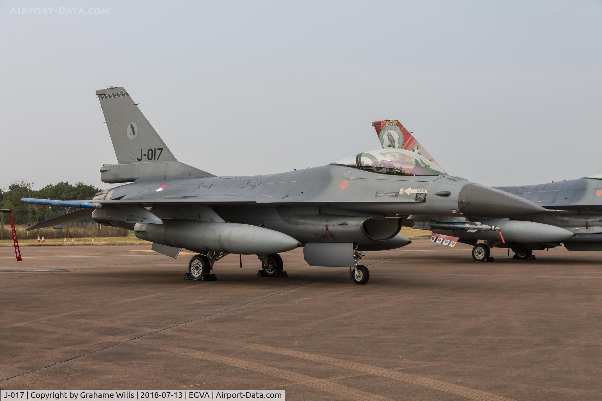 J-017, Fokker F-16AM Fighting Falcon C/N 6D-173, General Dynamics F-16AM J-017 322 Sqd R Netherlands AF, Fairford 13/7/18