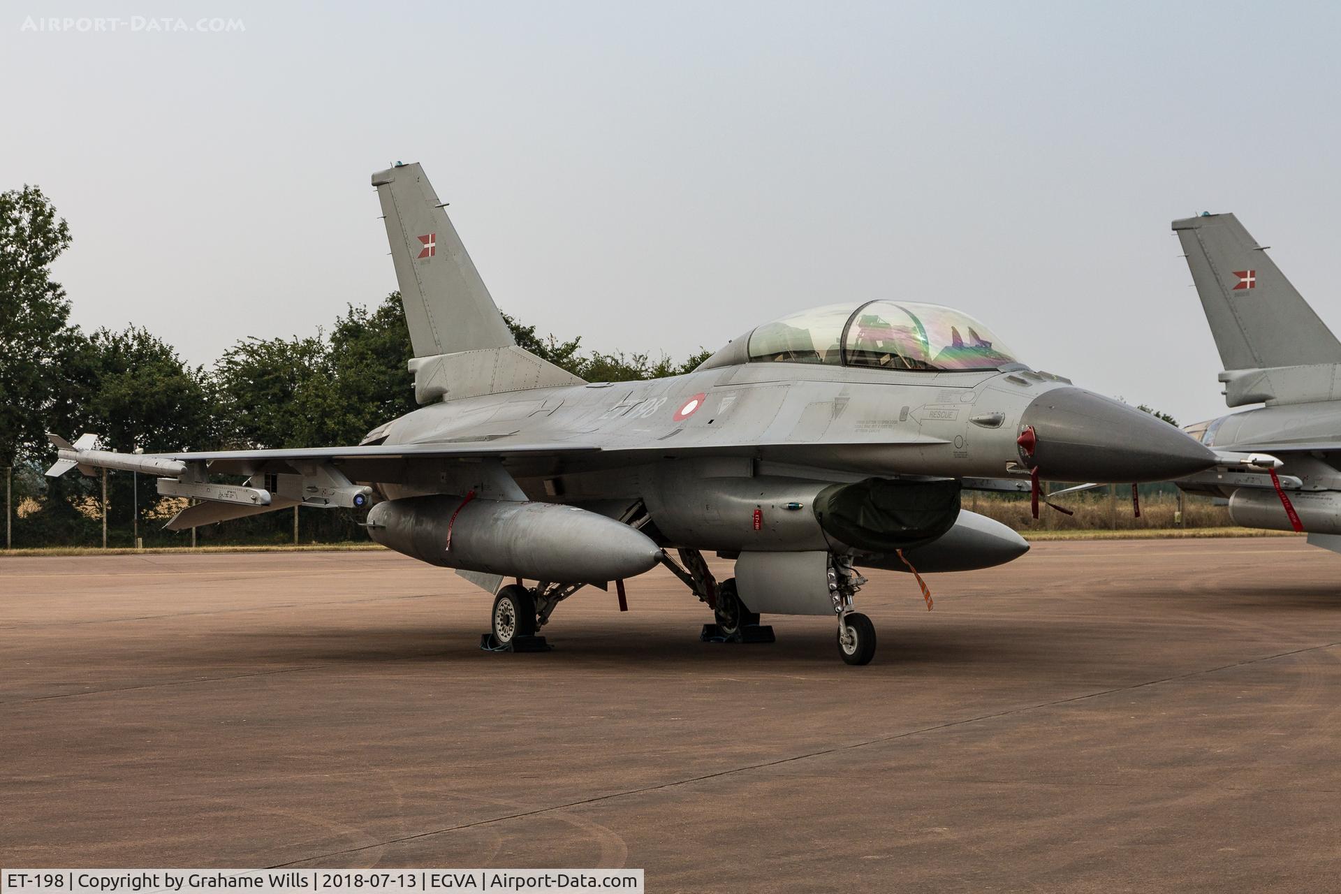 ET-198, General Dynamics F-16BM Fighting Falcon C/N 6G-014, General Dynamics F-16BM ET-198 Esk 727 R Danish AF, Fairford 13/7/18