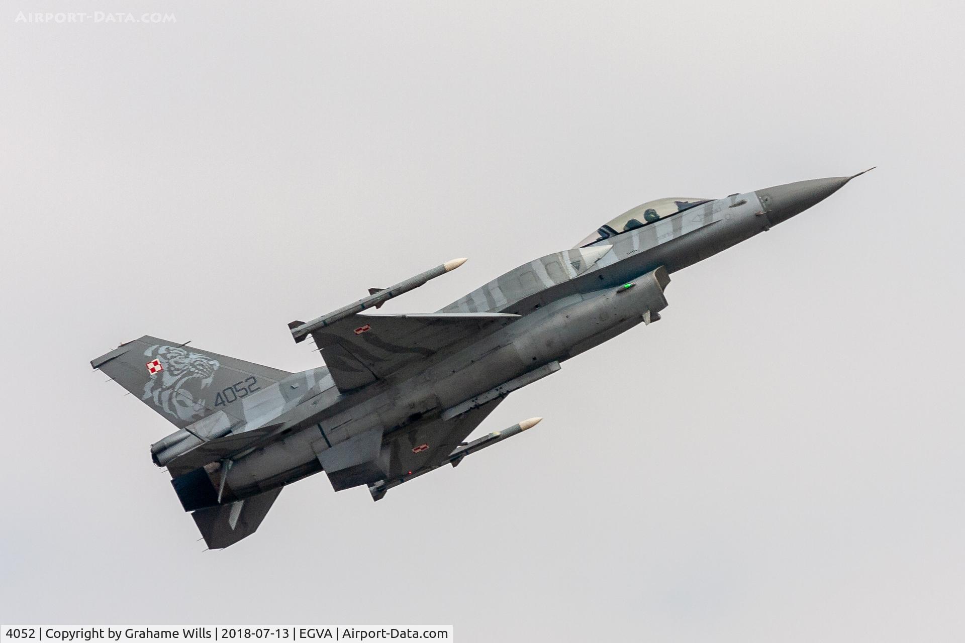 4052, Lockheed Martin F-16CJ Fighting Falcon C/N JC-13, Lockheed Martin F-16CM 4052 31.BLT Polish AF, Fairford 13/7/18