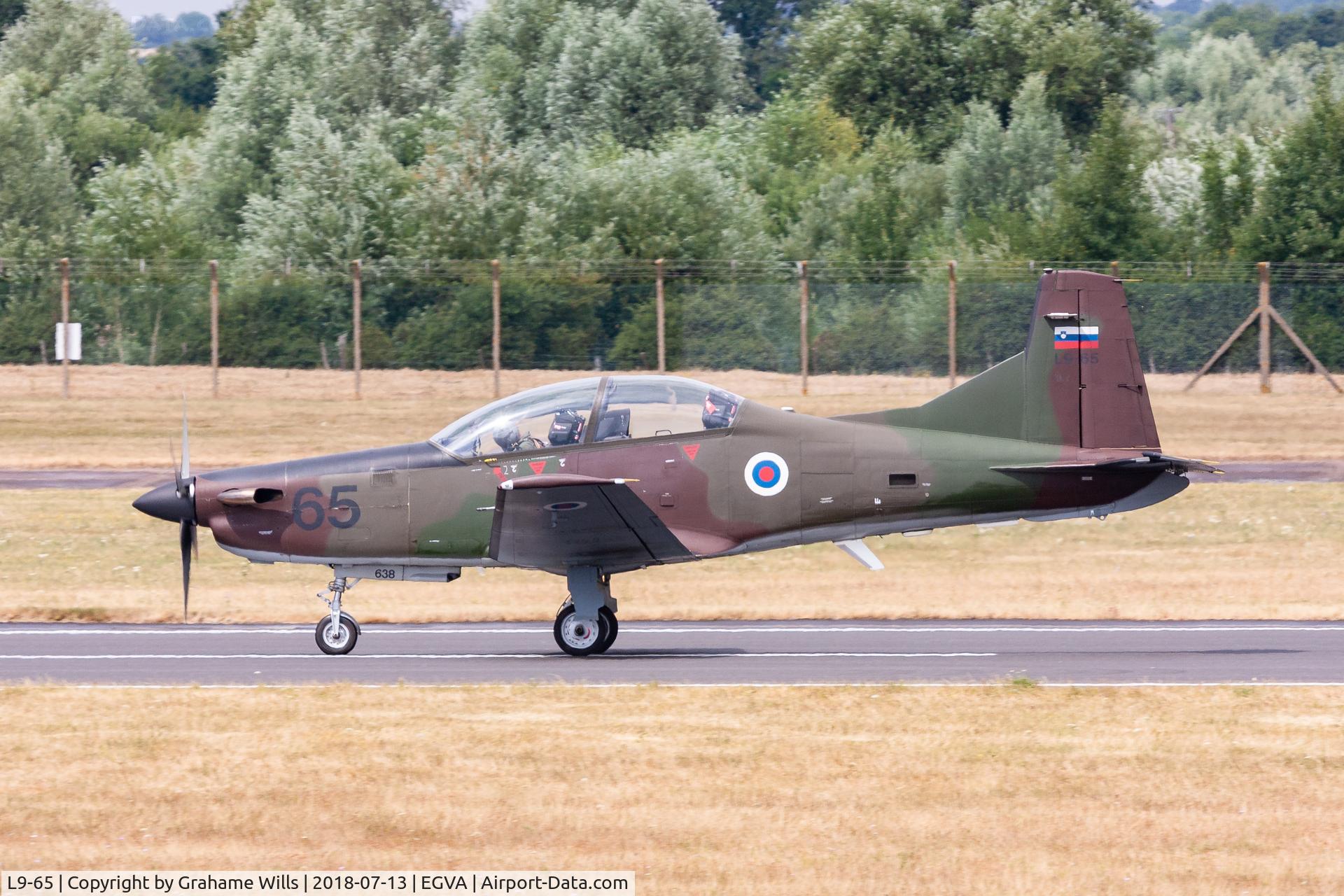 L9-65, Pilatus PC-9M Hudournik C/N 638, Pilatus PC-9M L9-65 Letalska Sola Slovenian AF, Fairford 13/7/18