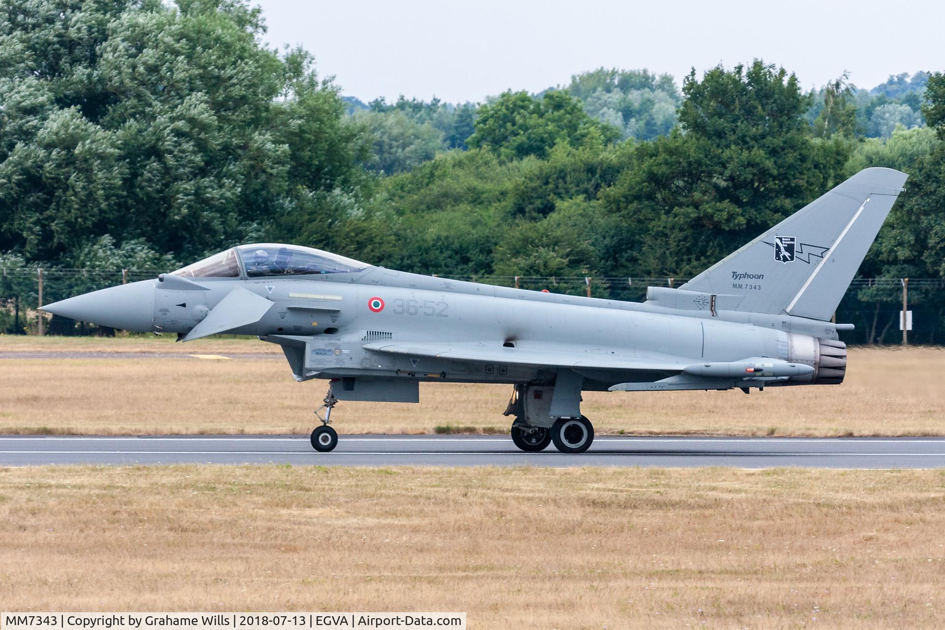 MM7343, Eurofighter F-2000A Typhoon C/N IS069, Eurofighter F-2000A MM7343/36-52 311 Gruppo RSV loan Italian AF, Fairford 13/7/18