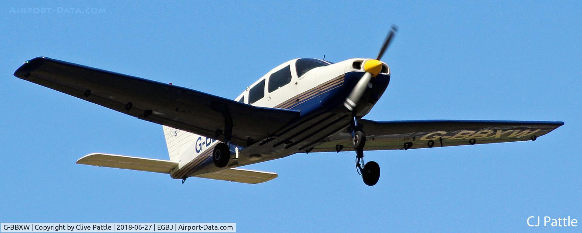 G-BBXW, 1973 Piper PA-28-151 Cherokee Warrior C/N 28-7415050, Staverton departure