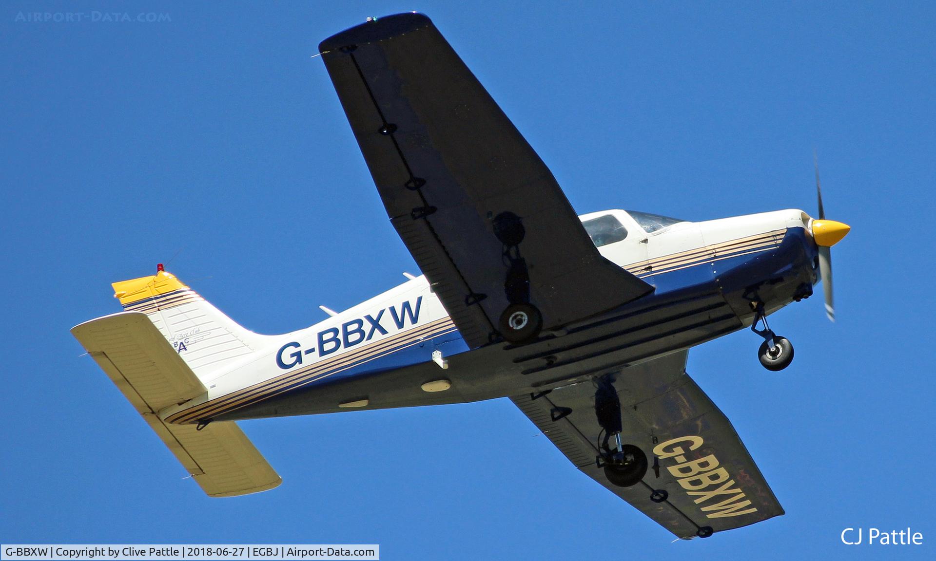 G-BBXW, 1973 Piper PA-28-151 Cherokee Warrior C/N 28-7415050, Staverton departure