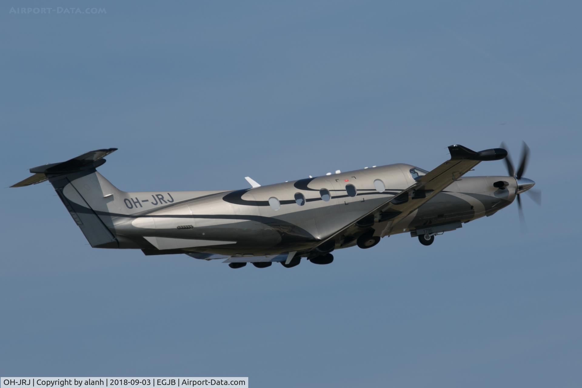 OH-JRJ, 2018 Pilatus PC-12/47E C/N 1796, Departing Guernsey