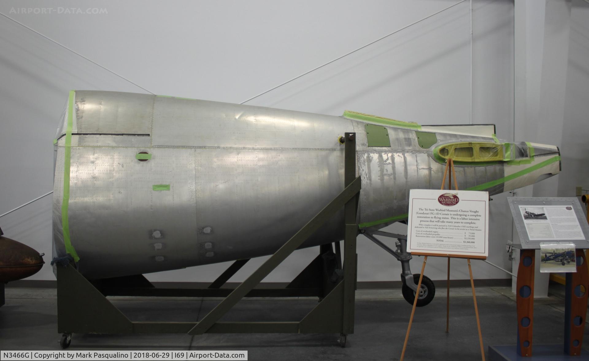 N3466G, 1945 Goodyear FG-1D Corsair C/N 3393, Goodyear FG-1D