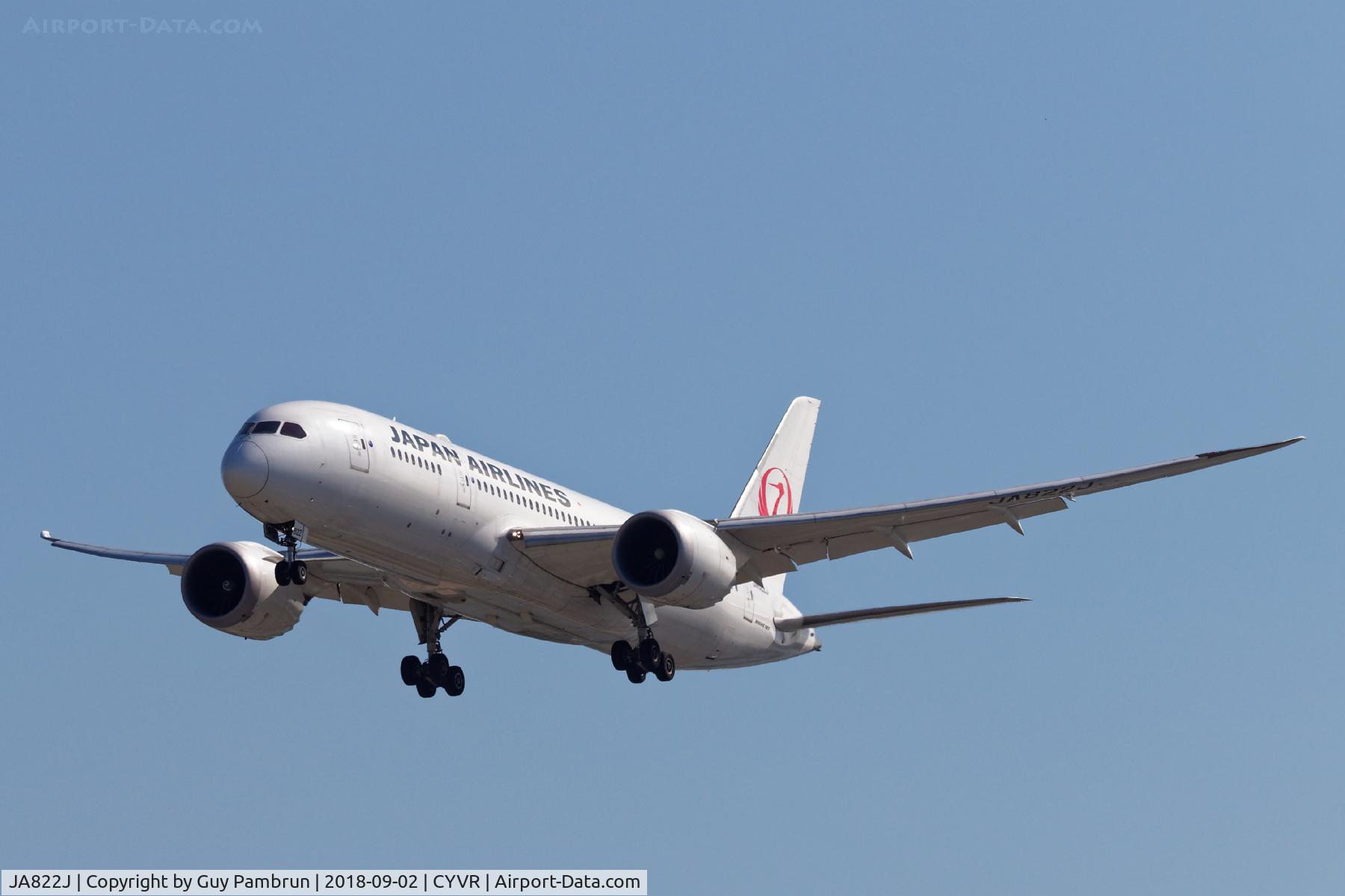 JA822J, 2010 Boeing 787-8 Dreamliner C/N 34832, Landing