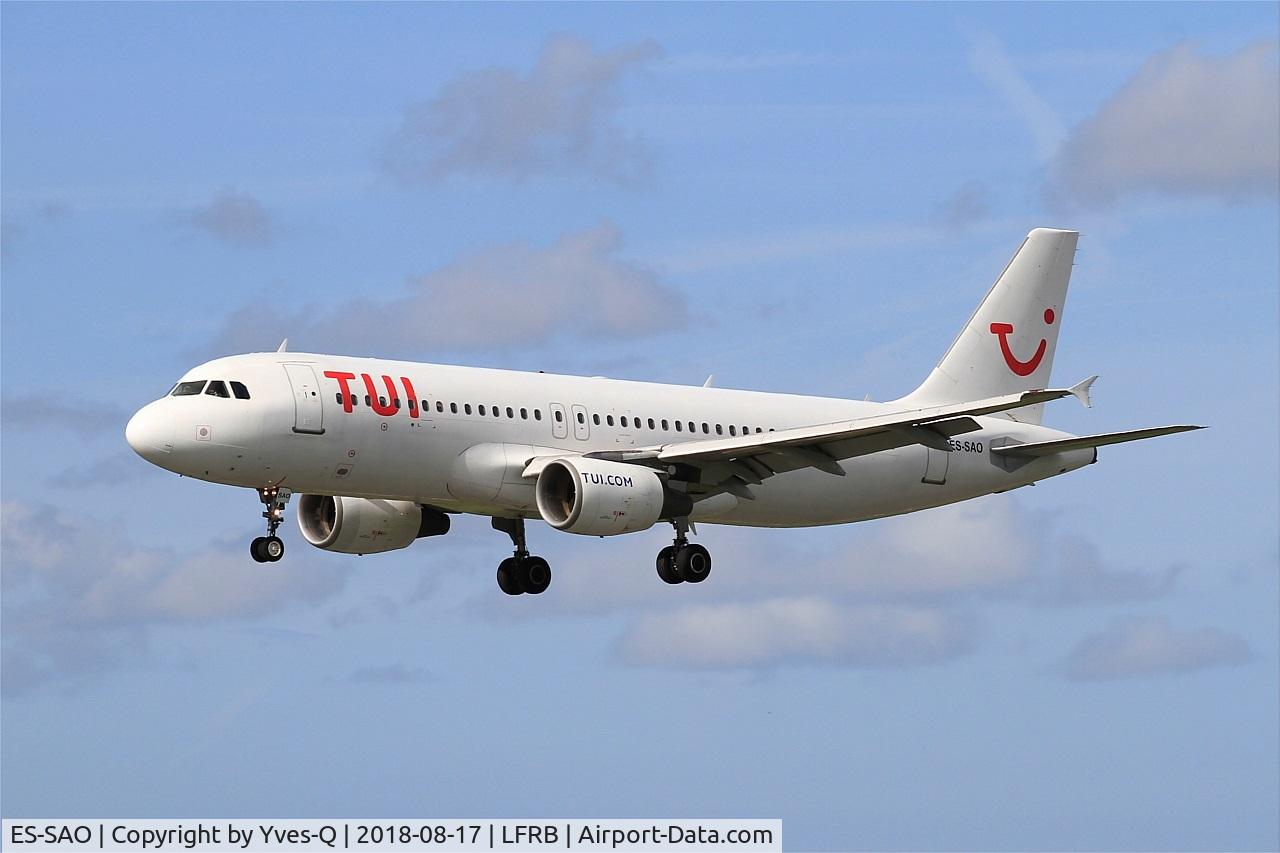 ES-SAO, 1998 Airbus A320-214 C/N 0936, Airbus A320-214, On final rwy 25L, Brest-Bretagne airport (LFRB-BES)