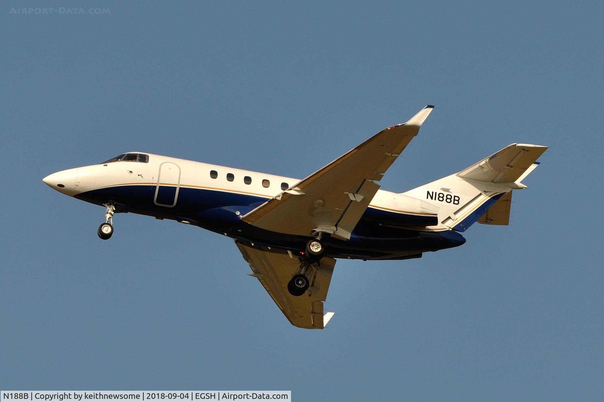 N188B, 2006 Raytheon Hawker 850XP C/N 258822, Making one of two ILS approaches at Norwich.