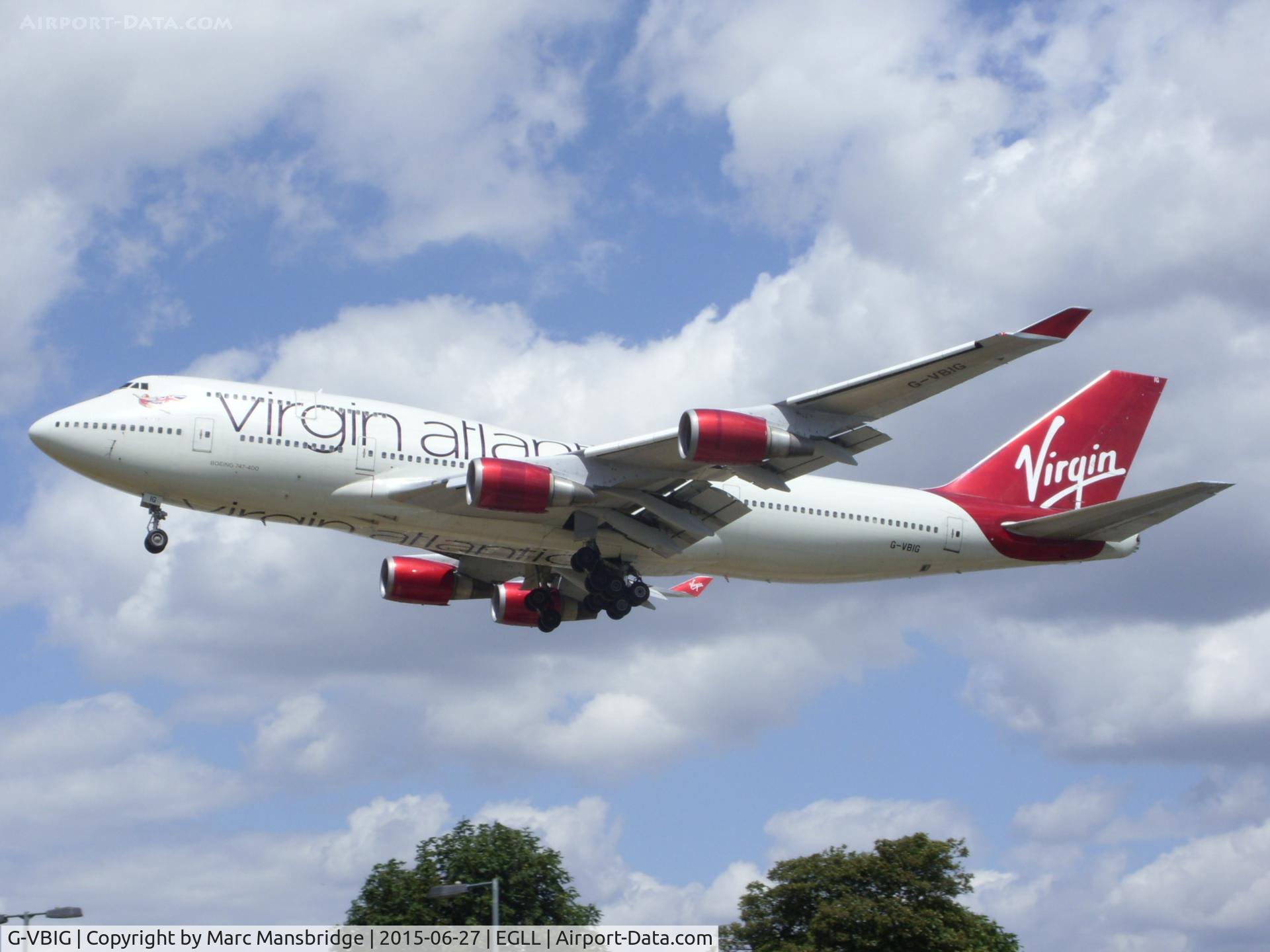 G-VBIG, 1996 Boeing 747-4Q8 C/N 26255, Landing runway 27L at Heathrow airport EGLL