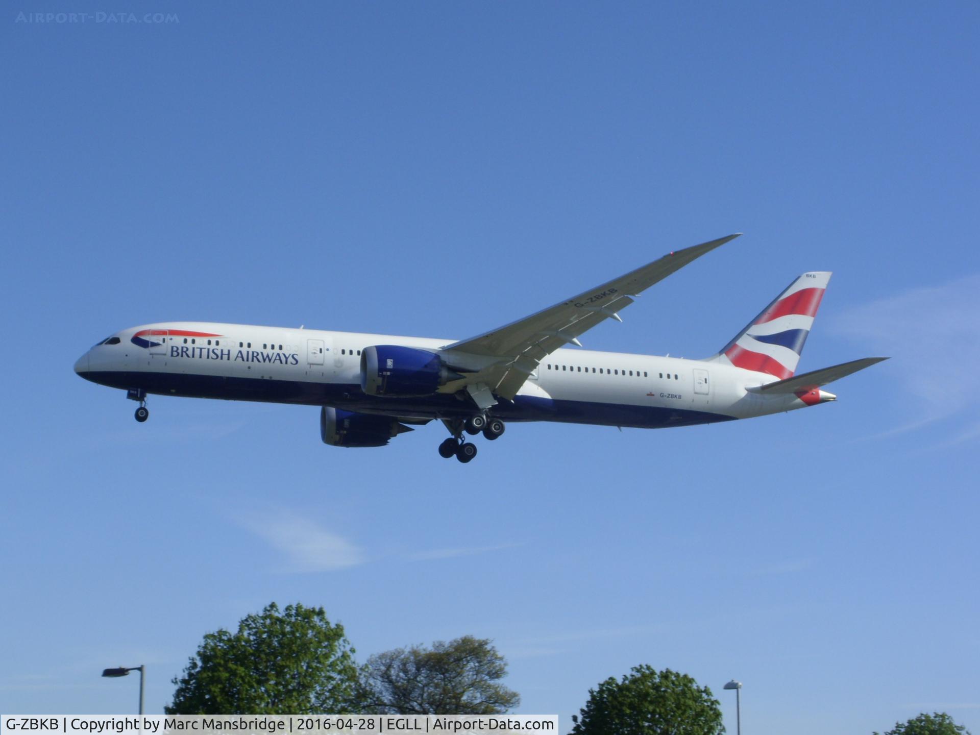 G-ZBKB, 2015 Boeing 787-9 Dreamliner Dreamliner C/N 38617, Landing runway 27L at Heathrow airport EGLL