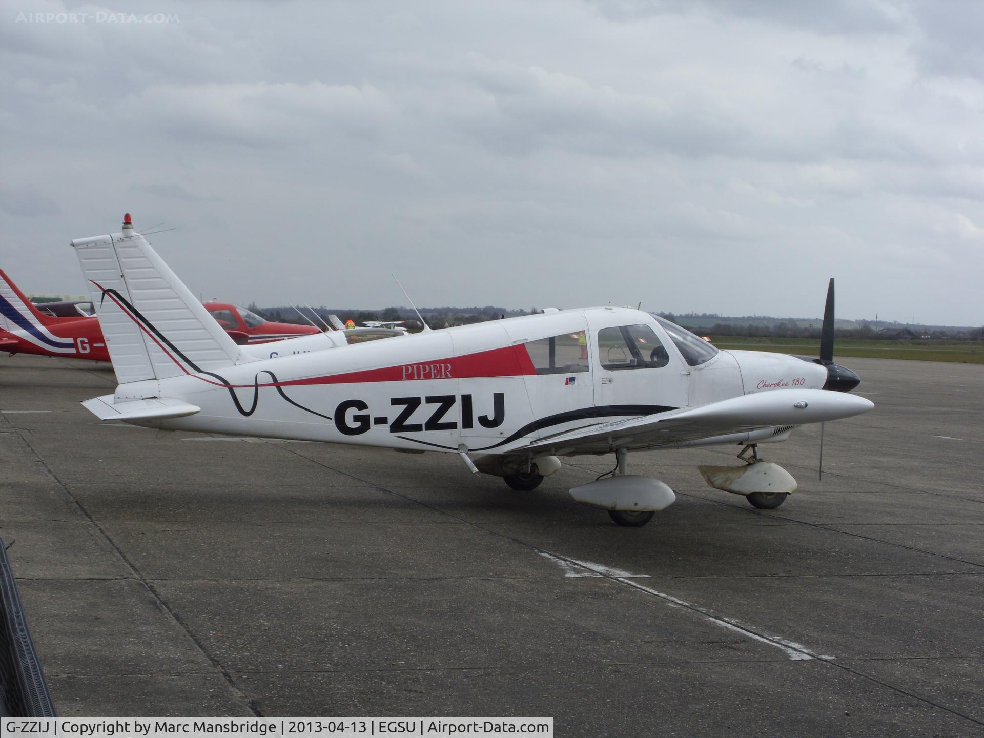 G-ZZIJ, 1966 Piper PA-28-180 Cherokee C/N 28-3639, Parked at Duxford airport EGSU