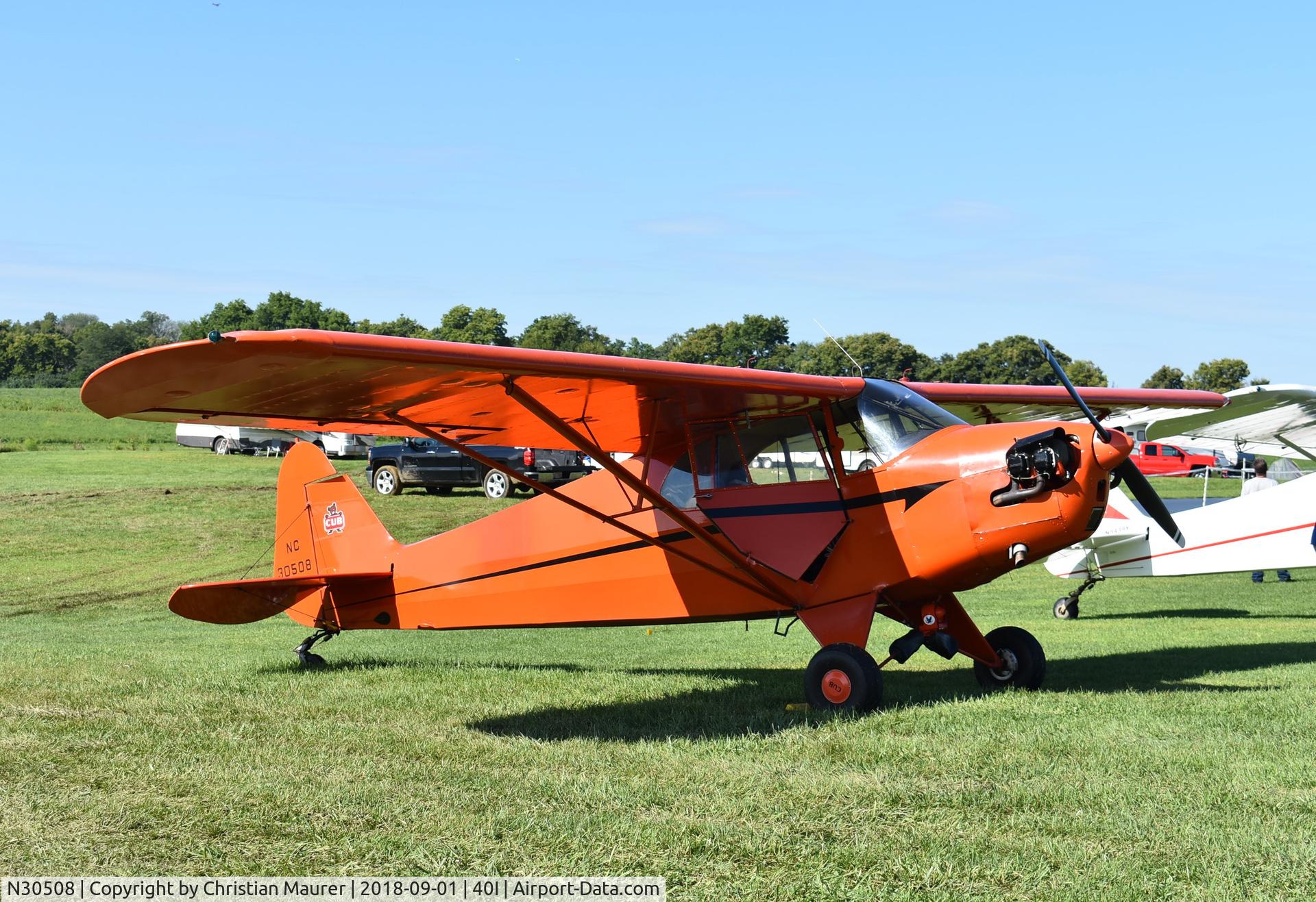 N30508, 1940 Piper J5A Cub Cruiser C/N 5-204, Piper J5A seen at Red Stewart Airfield fly-in