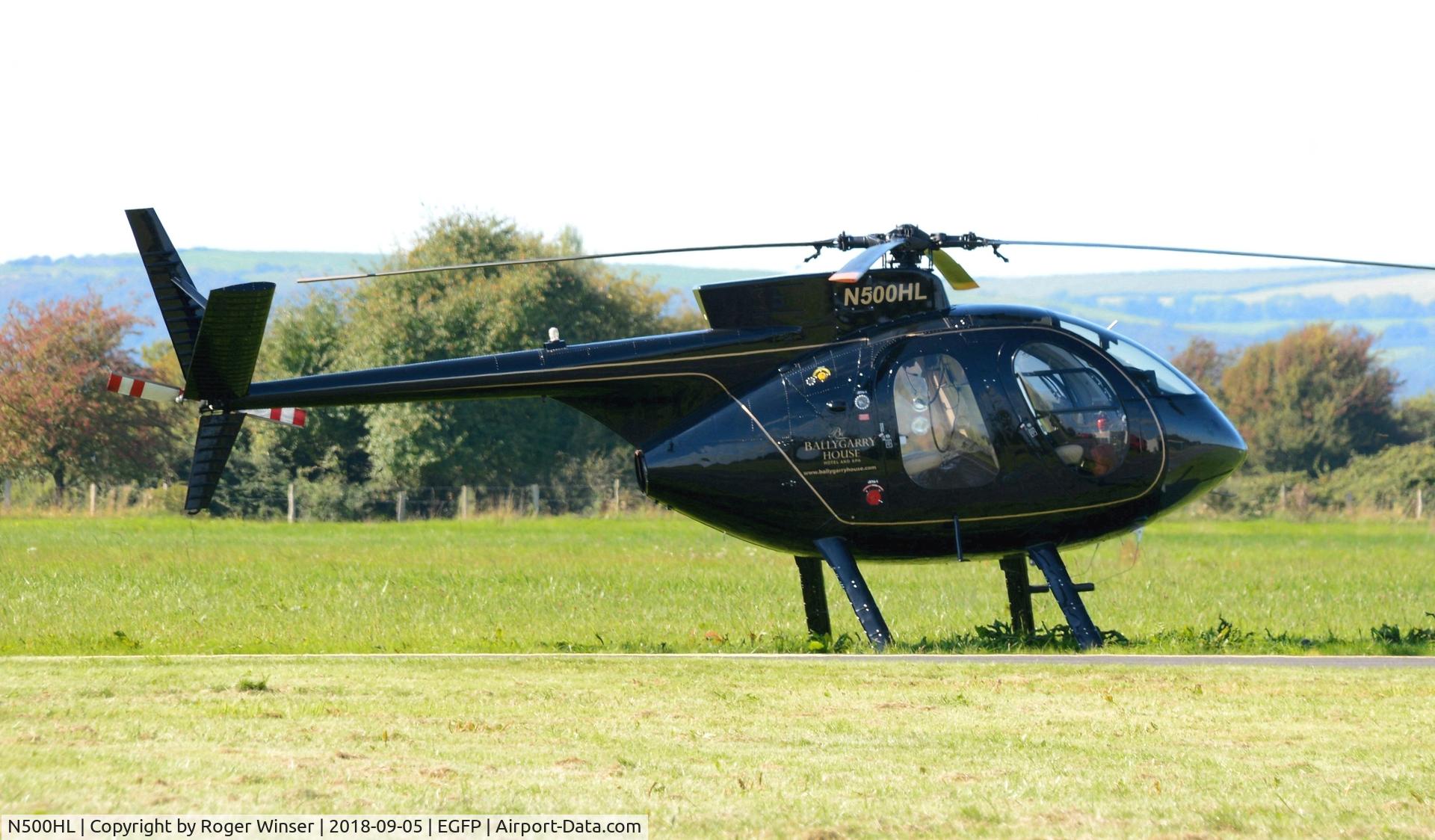 N500HL, Hughes 369HS C/N 110288-S, Visiting Hughes 369HS.