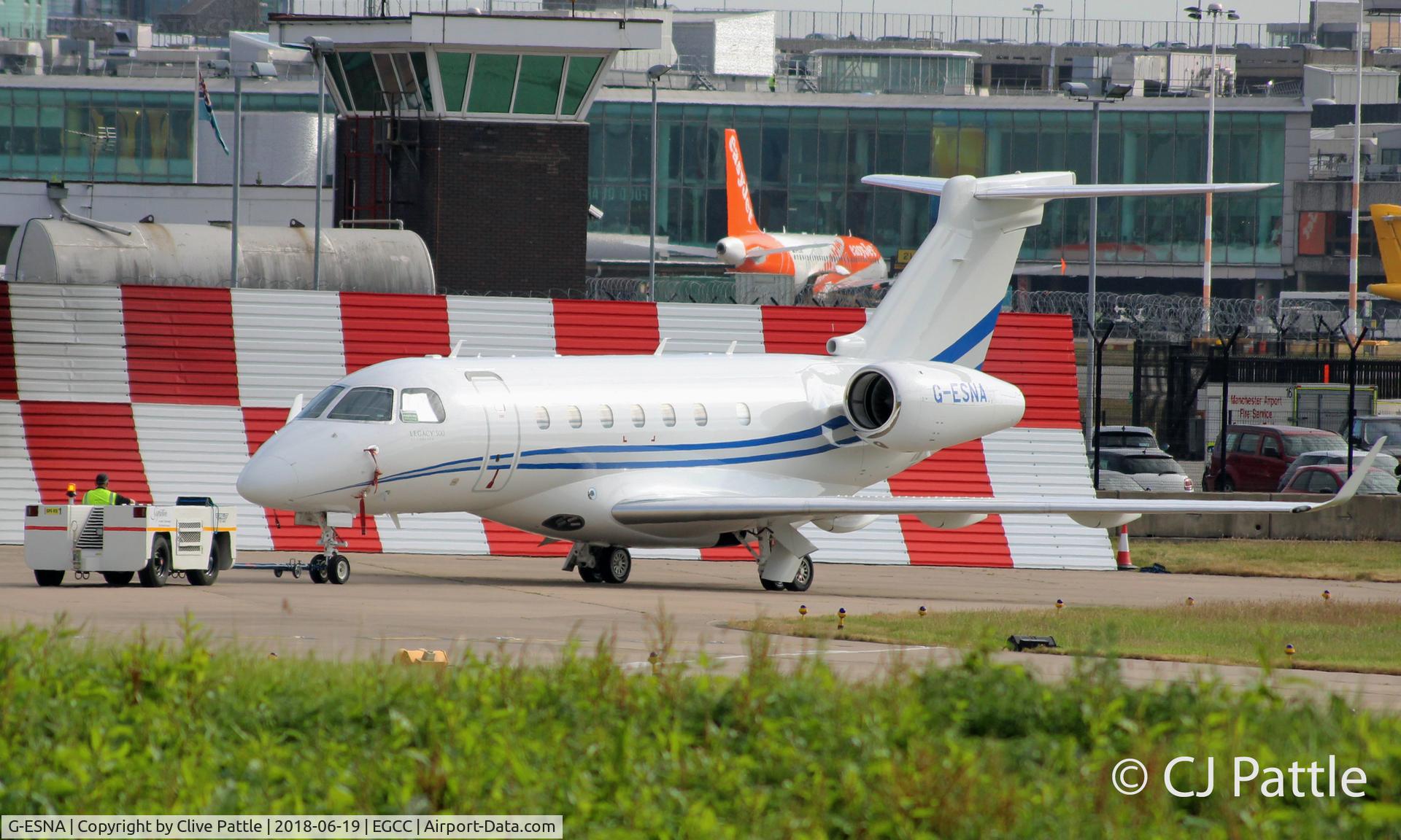 G-ESNA, 2017 Embraer EMB-550 Legacy 500 C/N 55000069, Parked at Manchester