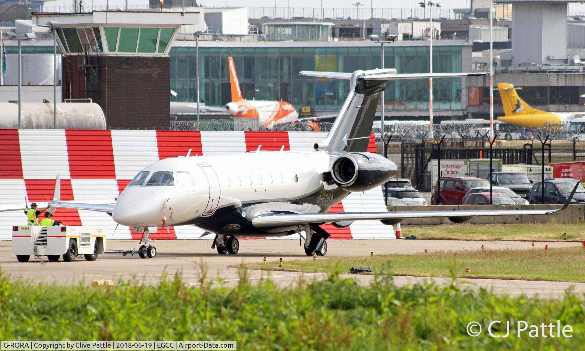 G-RORA, 2018 Embraer EMB-550 Legacy 500 C/N 55000057, Manchester Executive parking