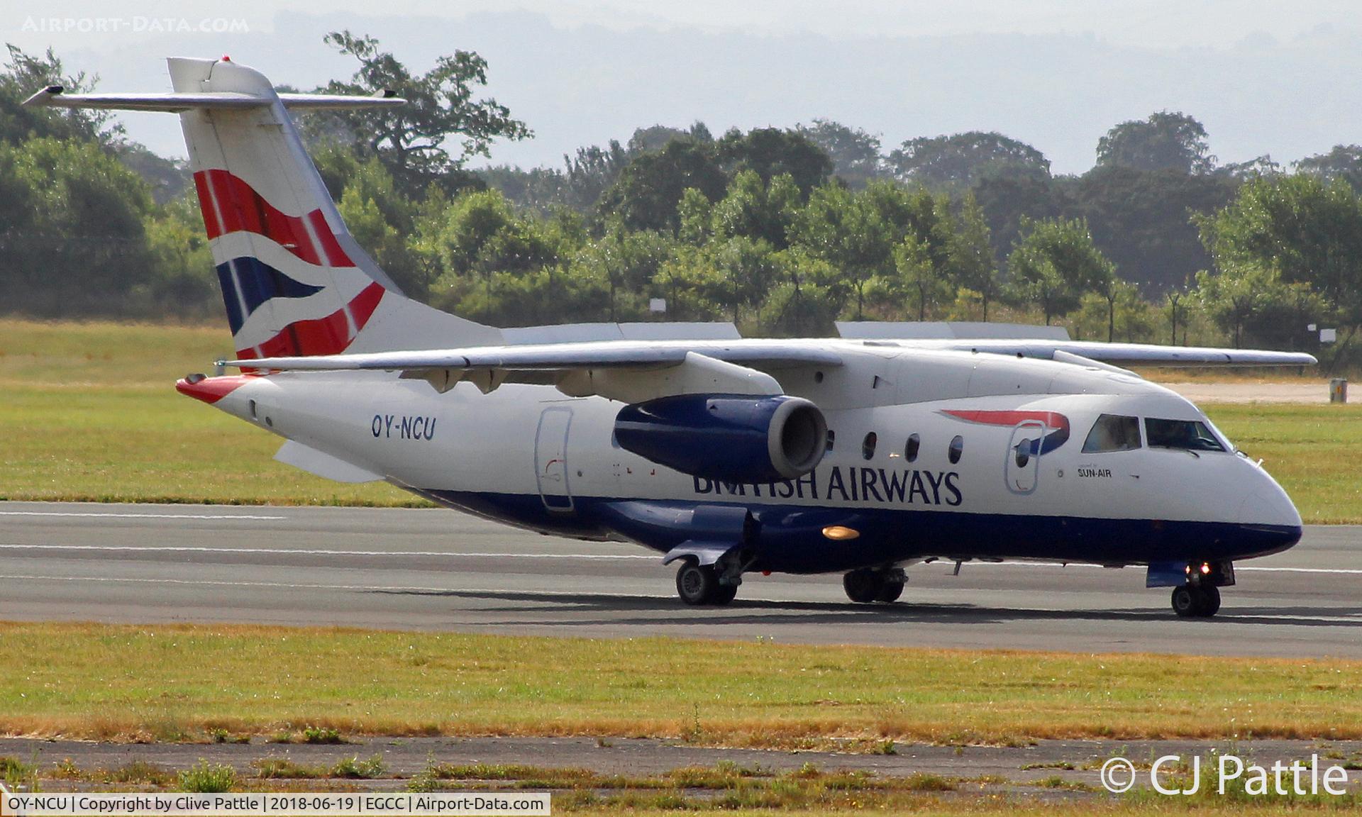 OY-NCU, 1999 Fairchild Dornier 328-300 328JET C/N 3122, Arrival at Manchester