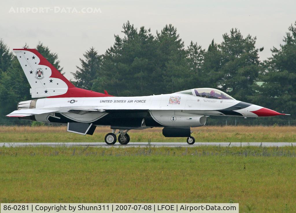86-0281, 1986 General Dynamics F-16C Fighting Falcon C/N 5C-387, Participant at the Evreux Airshow 2007