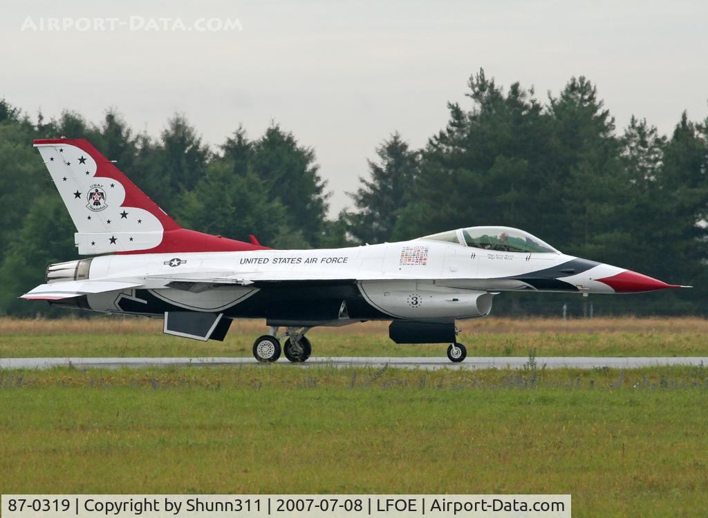 87-0319, 1987 General Dynamics F-16C Fighting Falcon C/N 5C-580, Participant of the Evreux Airshow 2007