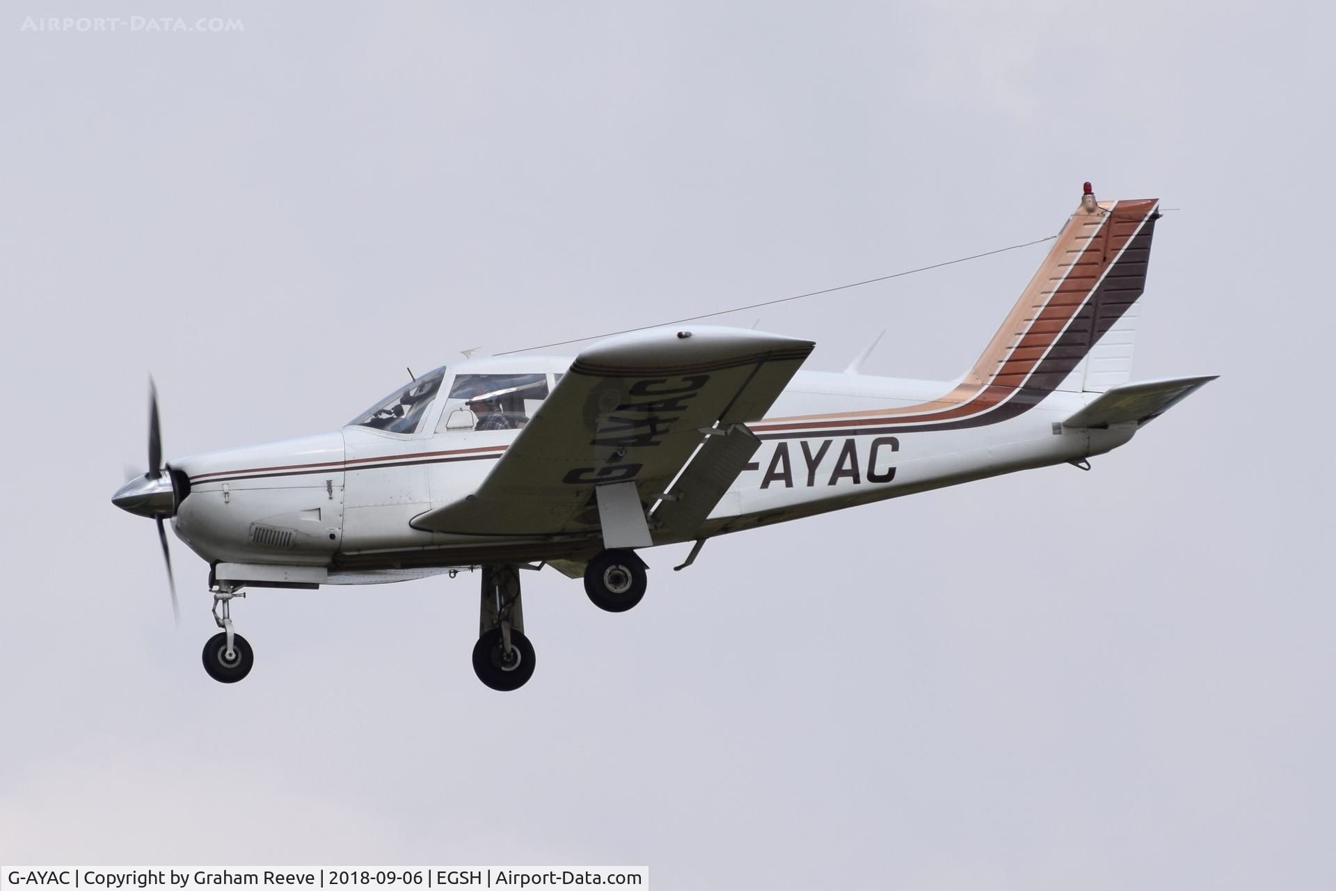 G-AYAC, 1969 Piper PA-28R-200 Cherokee Arrow C/N 28R-35606, Landing at Norwich.