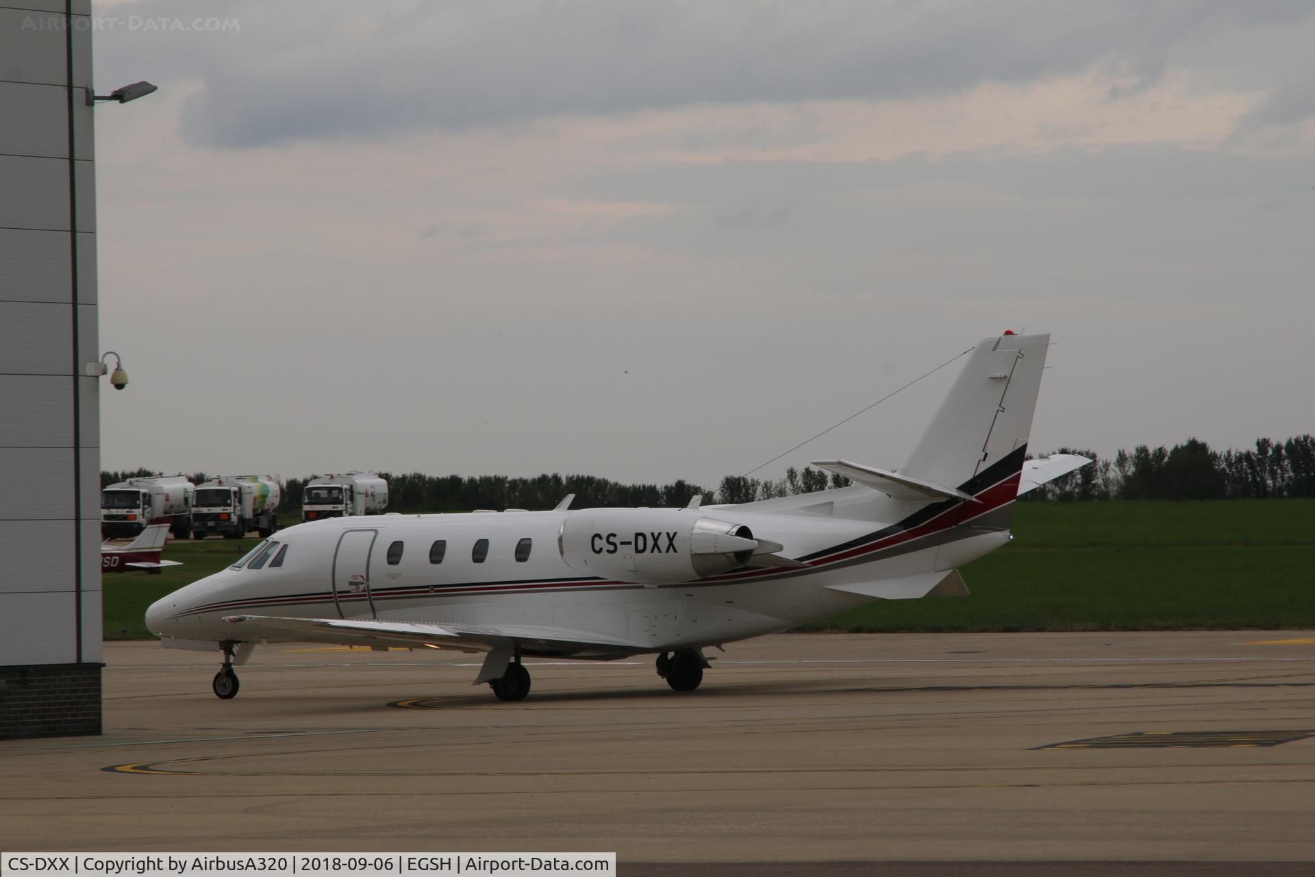 CS-DXX, 2008 Cessna 560XL Citation XLS C/N 560-5789, Wearing her new livery seen on the Saxon ramp