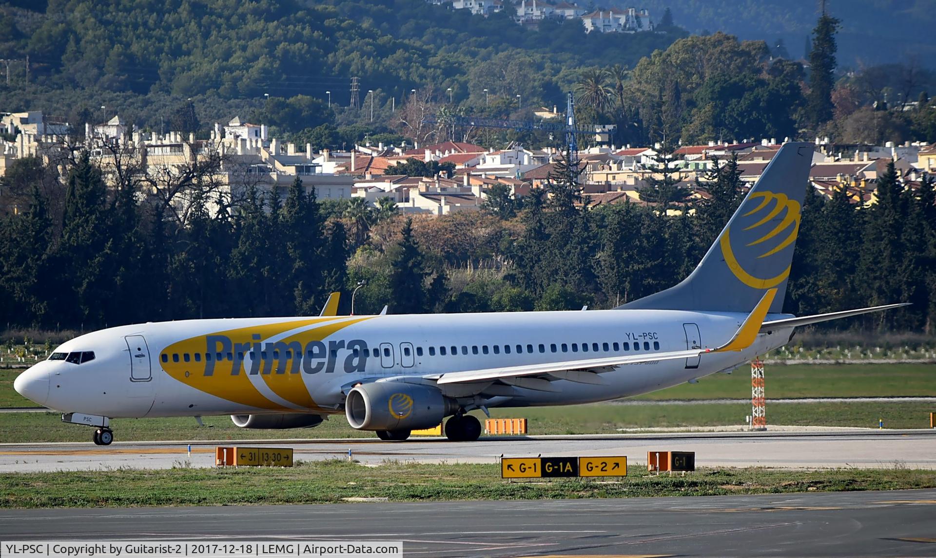 YL-PSC, 2002 Boeing 737-86N C/N 33419, At Malaga