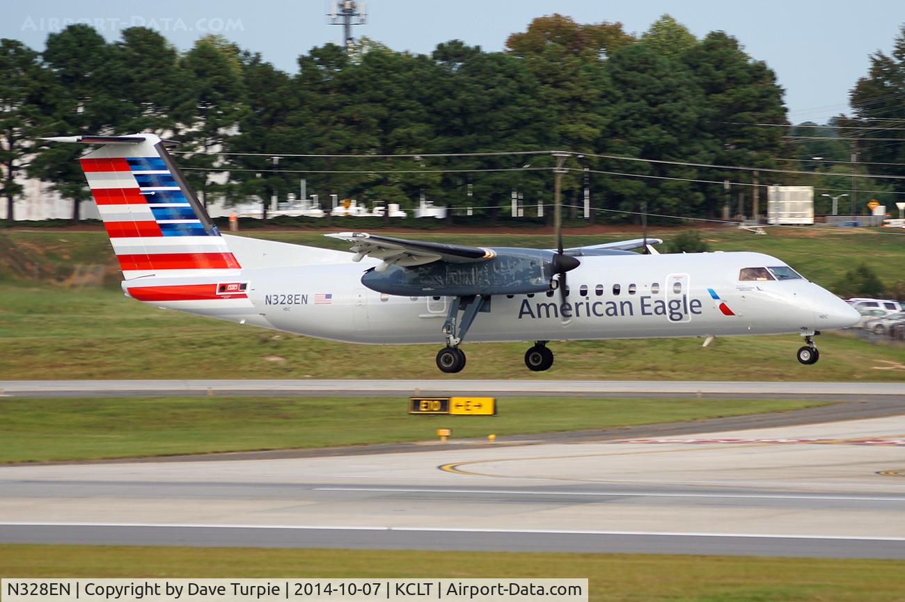 N328EN, 1991 De Havilland Canada DHC-8-311 Dash 8 C/N 281, WFU and stored at KSBY on March 7, 2018.
