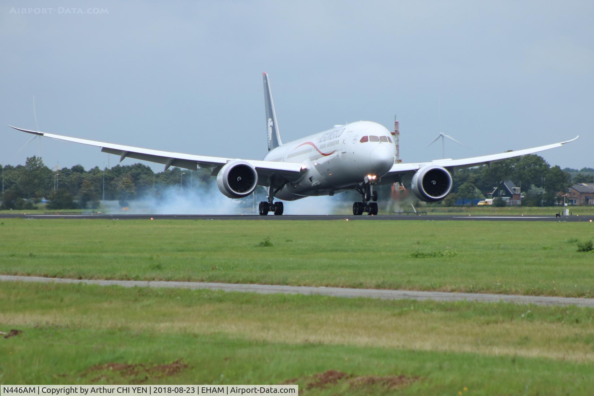 N446AM, Boeing 787-9 Dreamliner C/N 39292, Aeroméxico landing @AMS