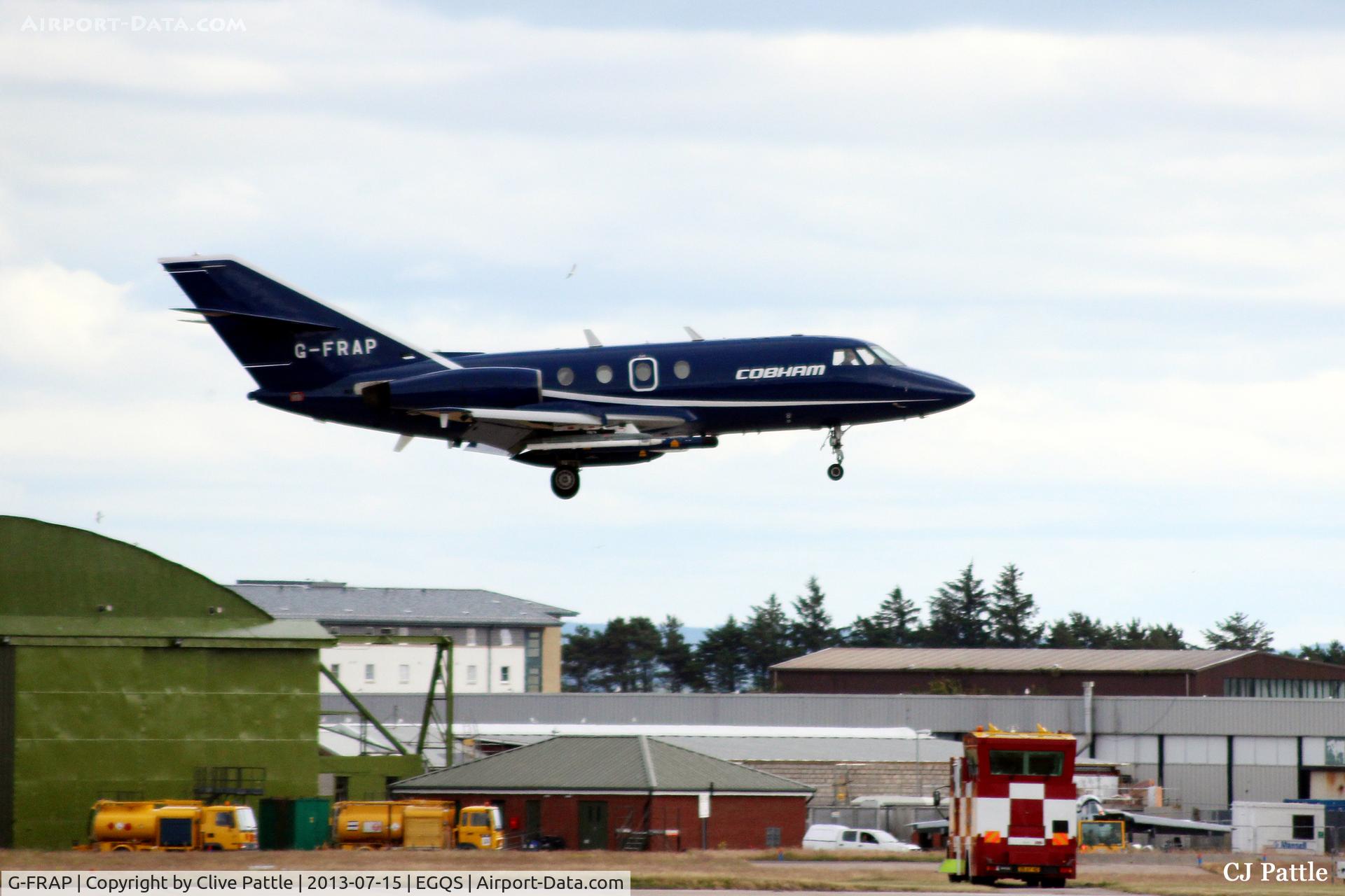 G-FRAP, 1969 Dassault Falcon 20DC C/N 207, Cobham Aviation - In action at RAF Lossiemouth