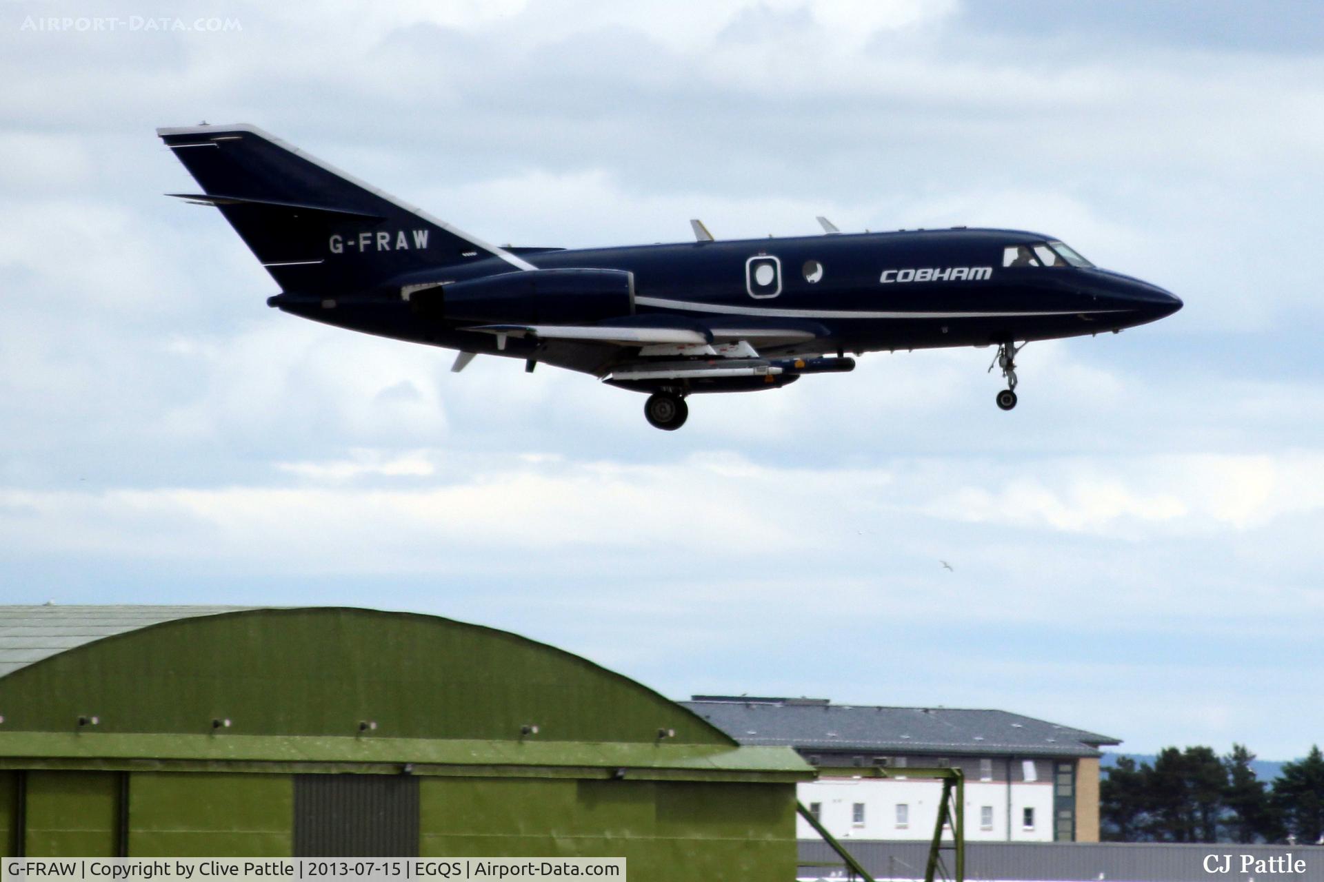 G-FRAW, 1967 Dassault Falcon (Mystere) 20C C/N 114, Cobham Aviation - In action at RAF Lossiemouth
