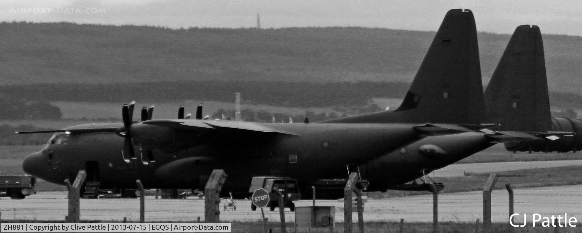 ZH881, 1999 Lockheed Martin C-130J Hercules C.5 C/N 382-5479, Parked at Lossiemouth (nearest) alongside XV295 Hercules C.3