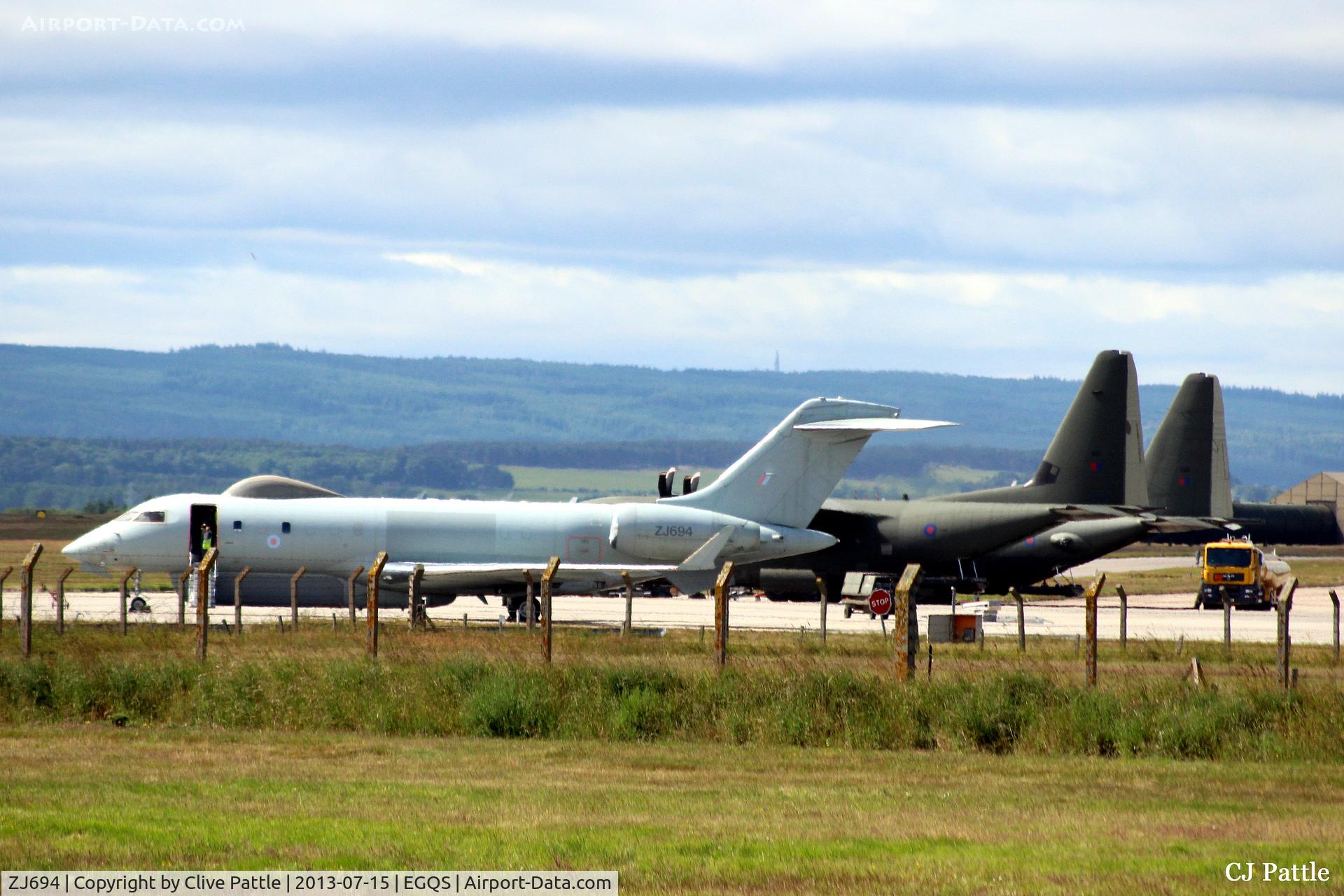 ZJ694, 2007 Bombardier Global Express (BD-700-1A10) Sentinel R1 C/N 9135, Parked at Lossiemouth